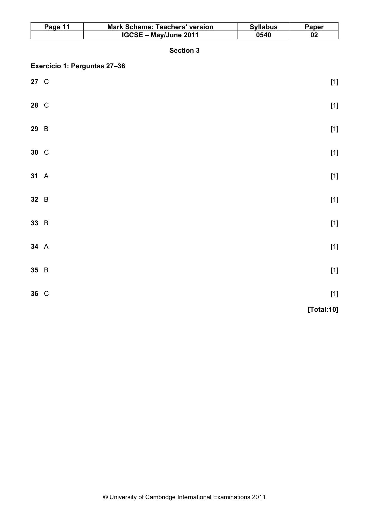 Mark scheme, page 11 of 12