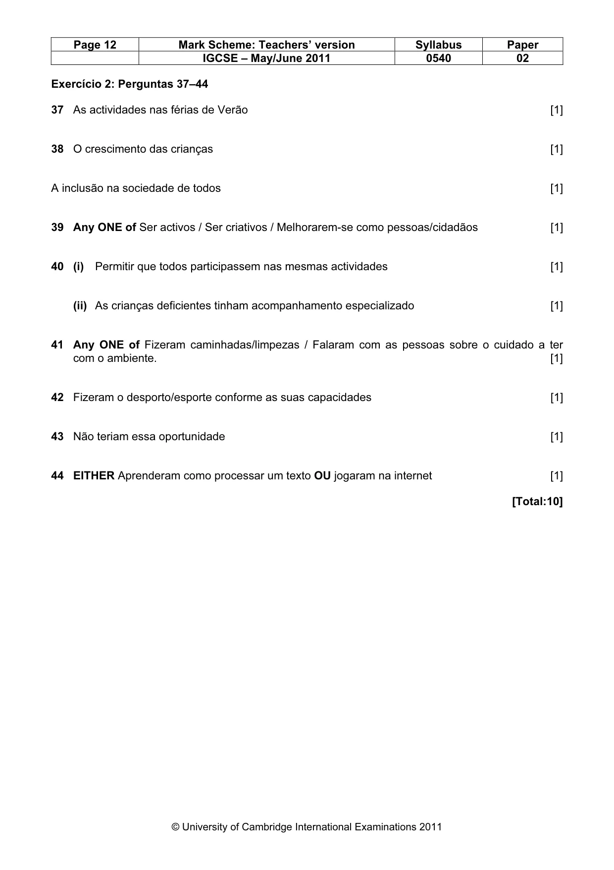 Mark scheme, page 12 of 12
