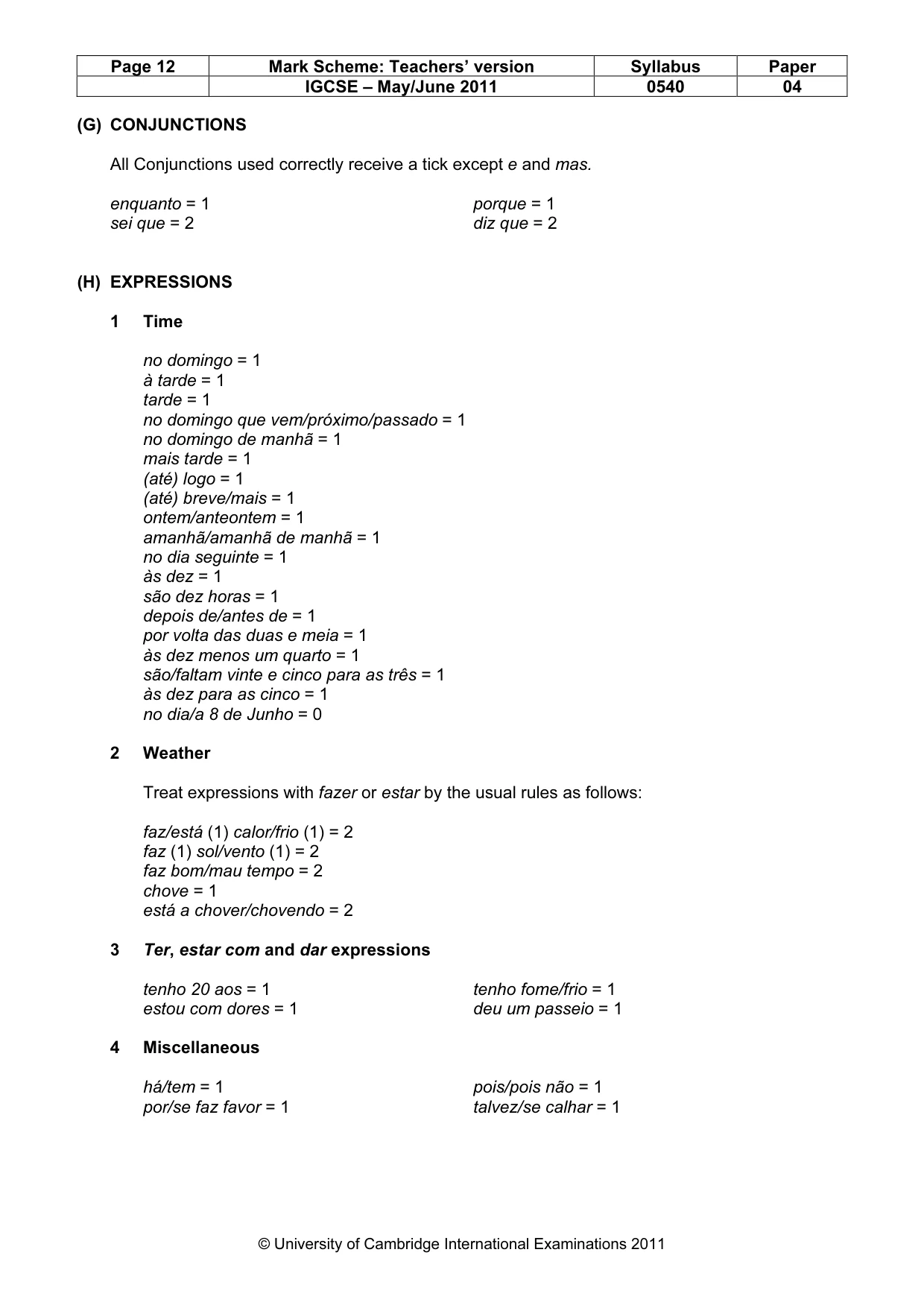 Mark scheme, page 12 of 13