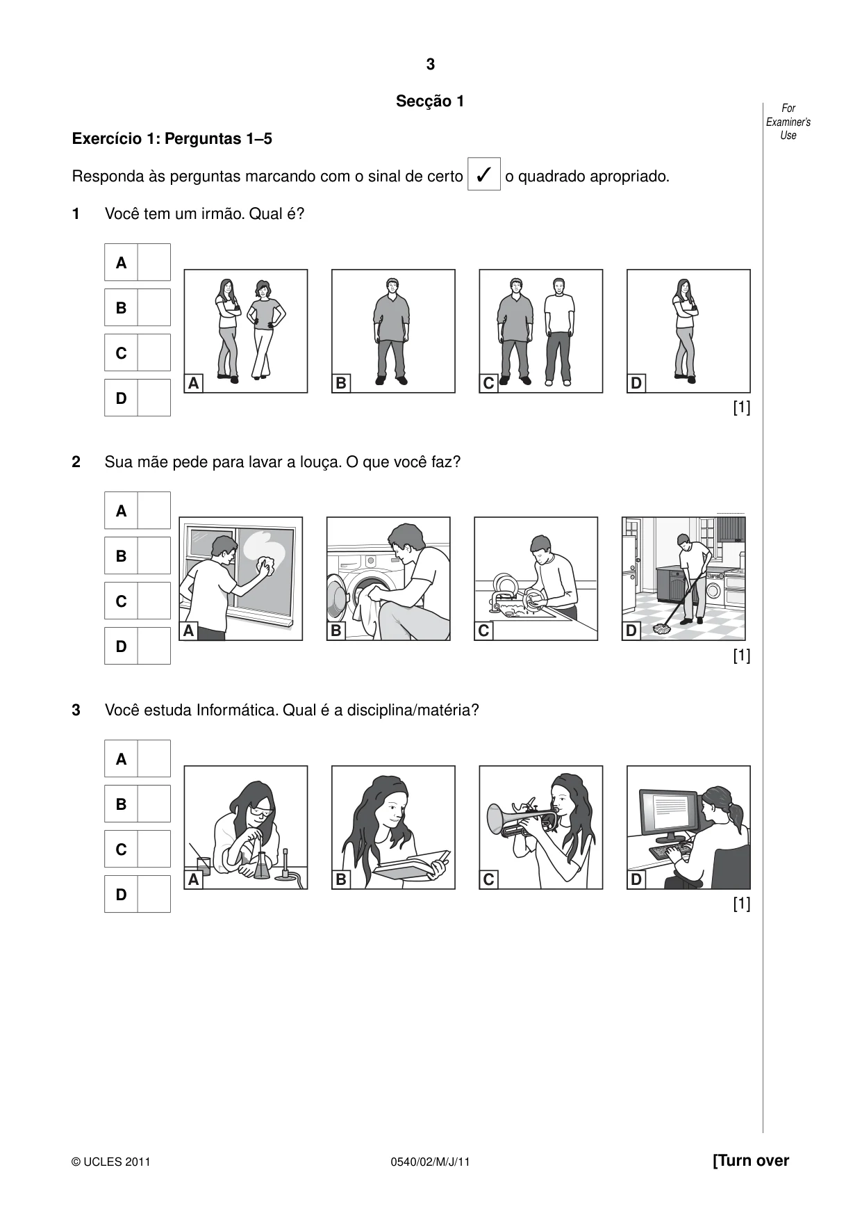 Cambridge IGCSE Portuguese - Foreign Language 0540 2011 May/June Paper 2 · Variant 1 question paper, page 3 of 20