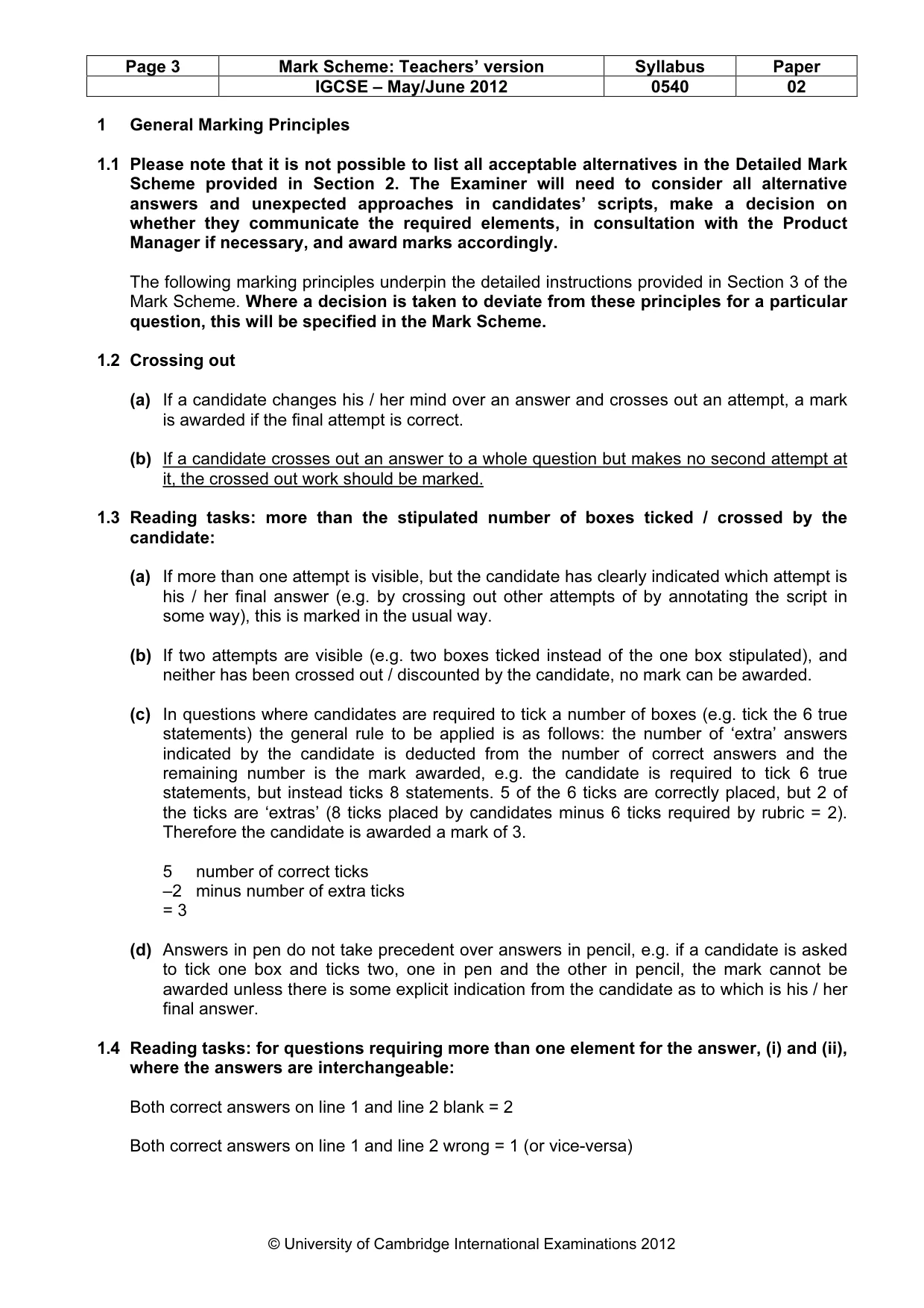 Mark scheme, page 3 of 13