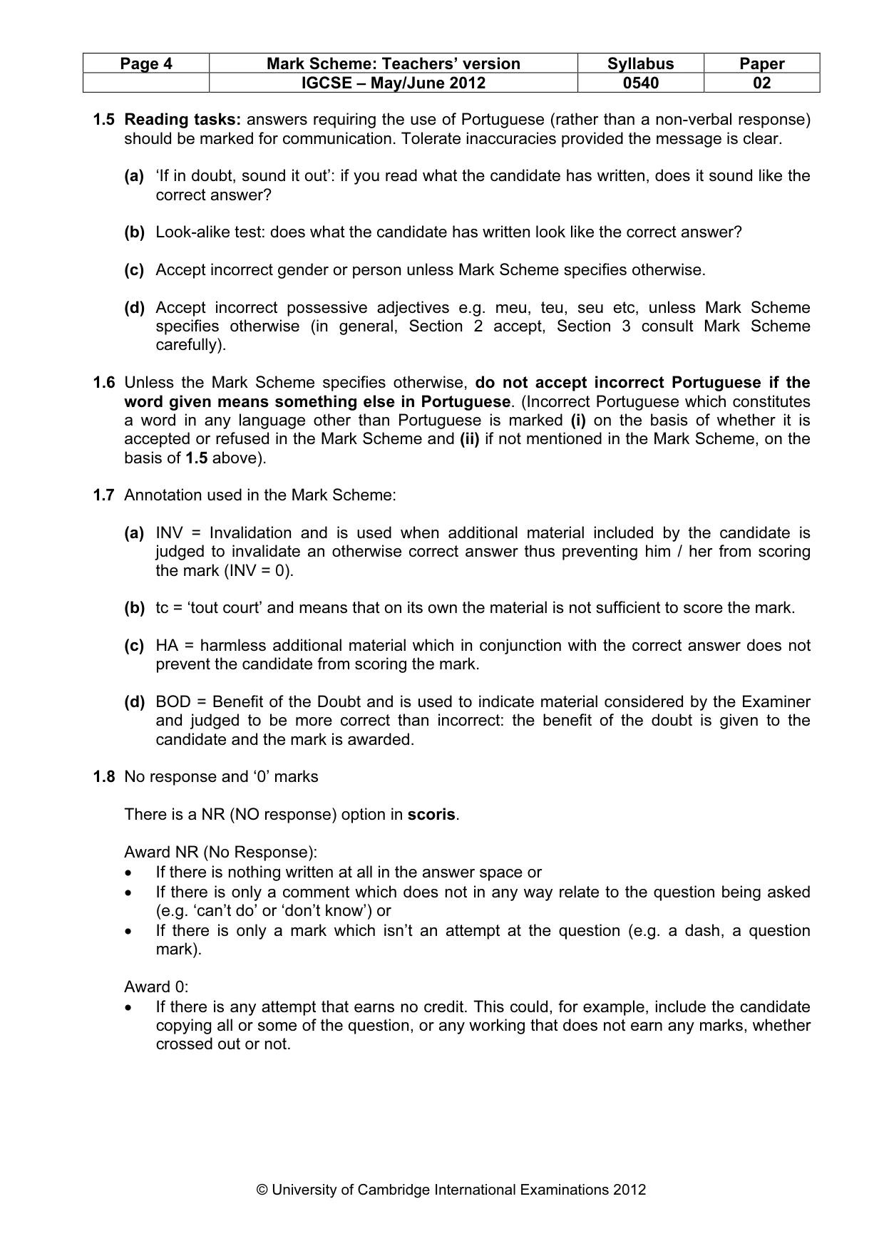 Mark scheme, page 4 of 13