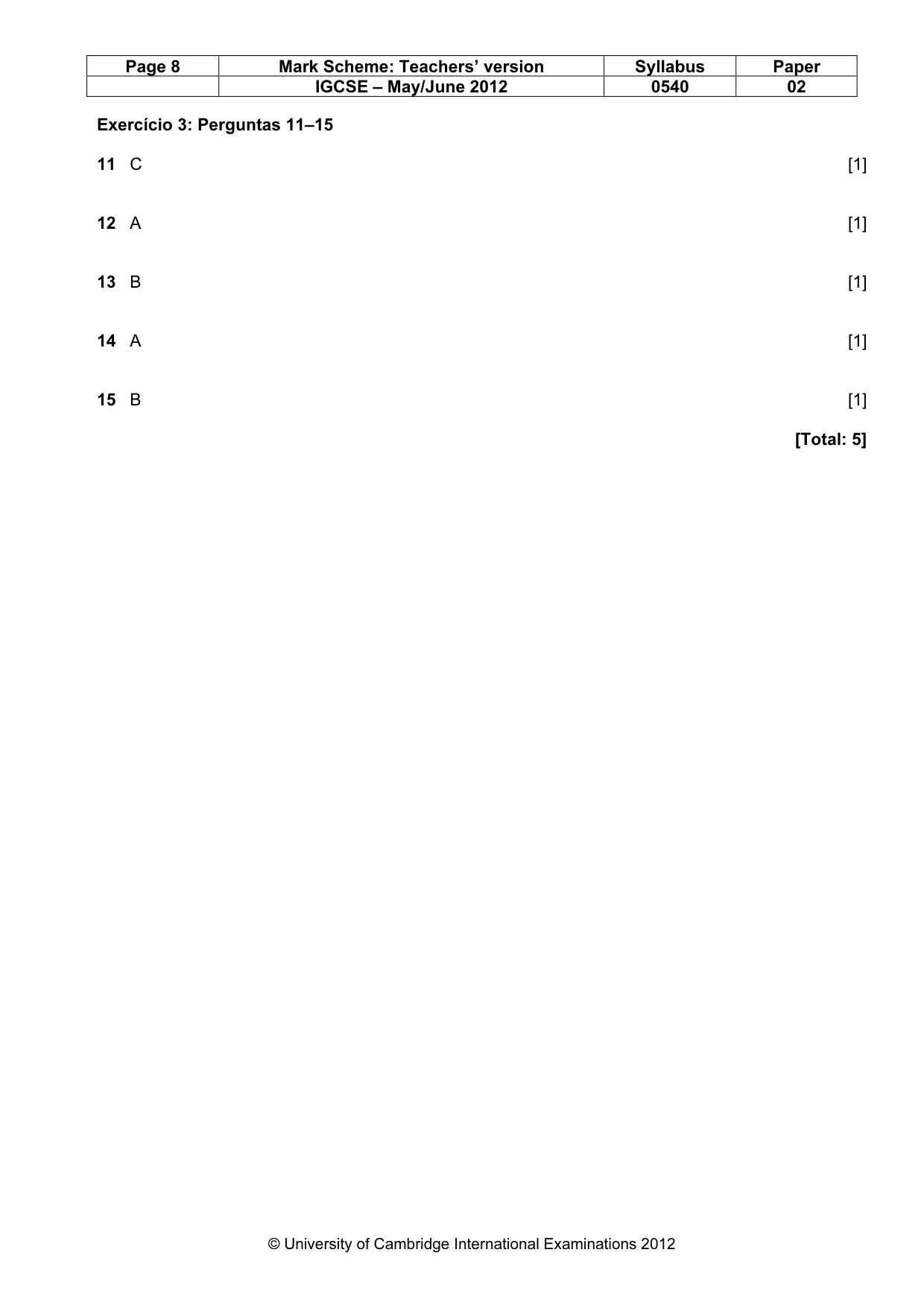 Mark scheme, page 8 of 13