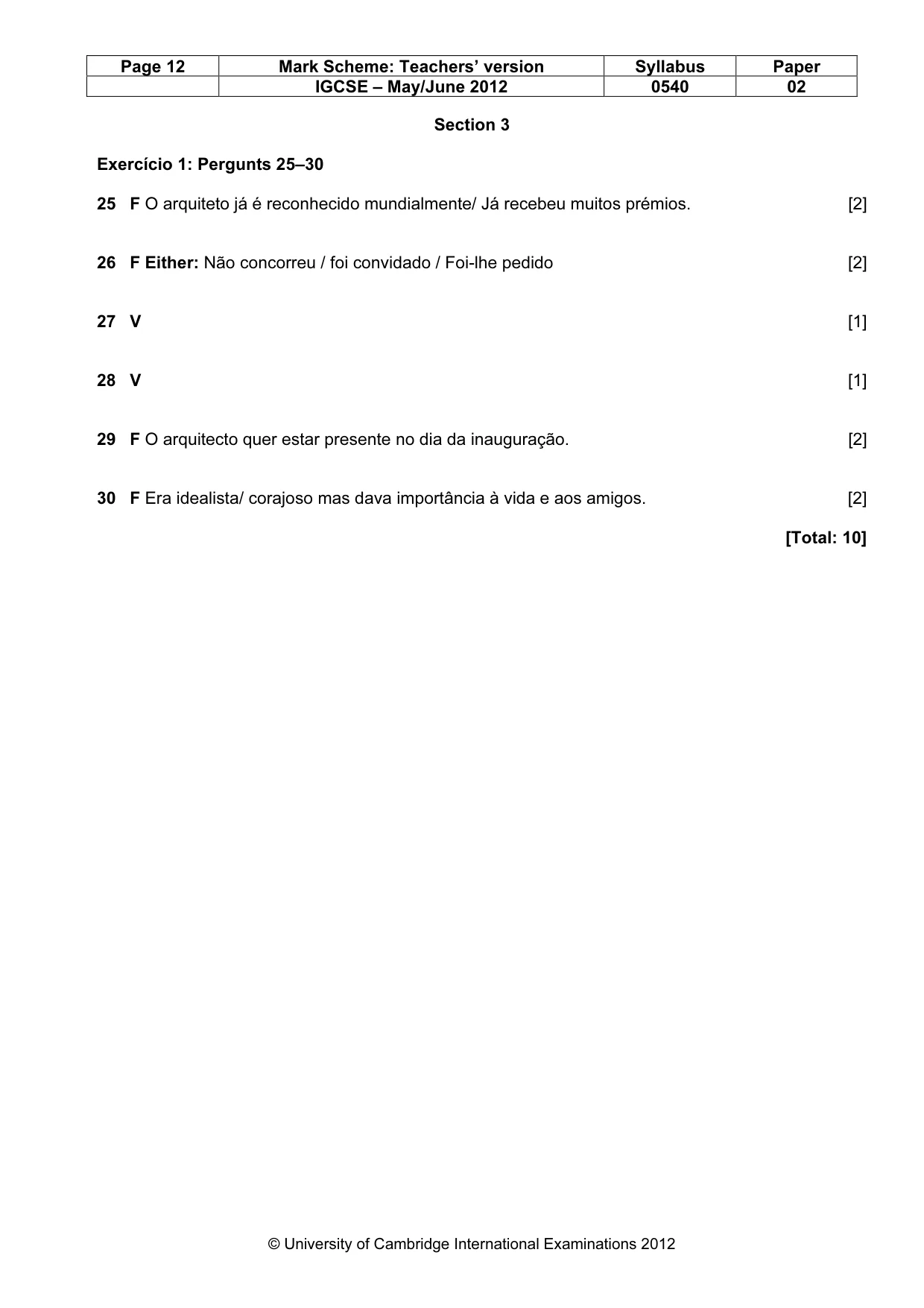 Mark scheme, page 12 of 13