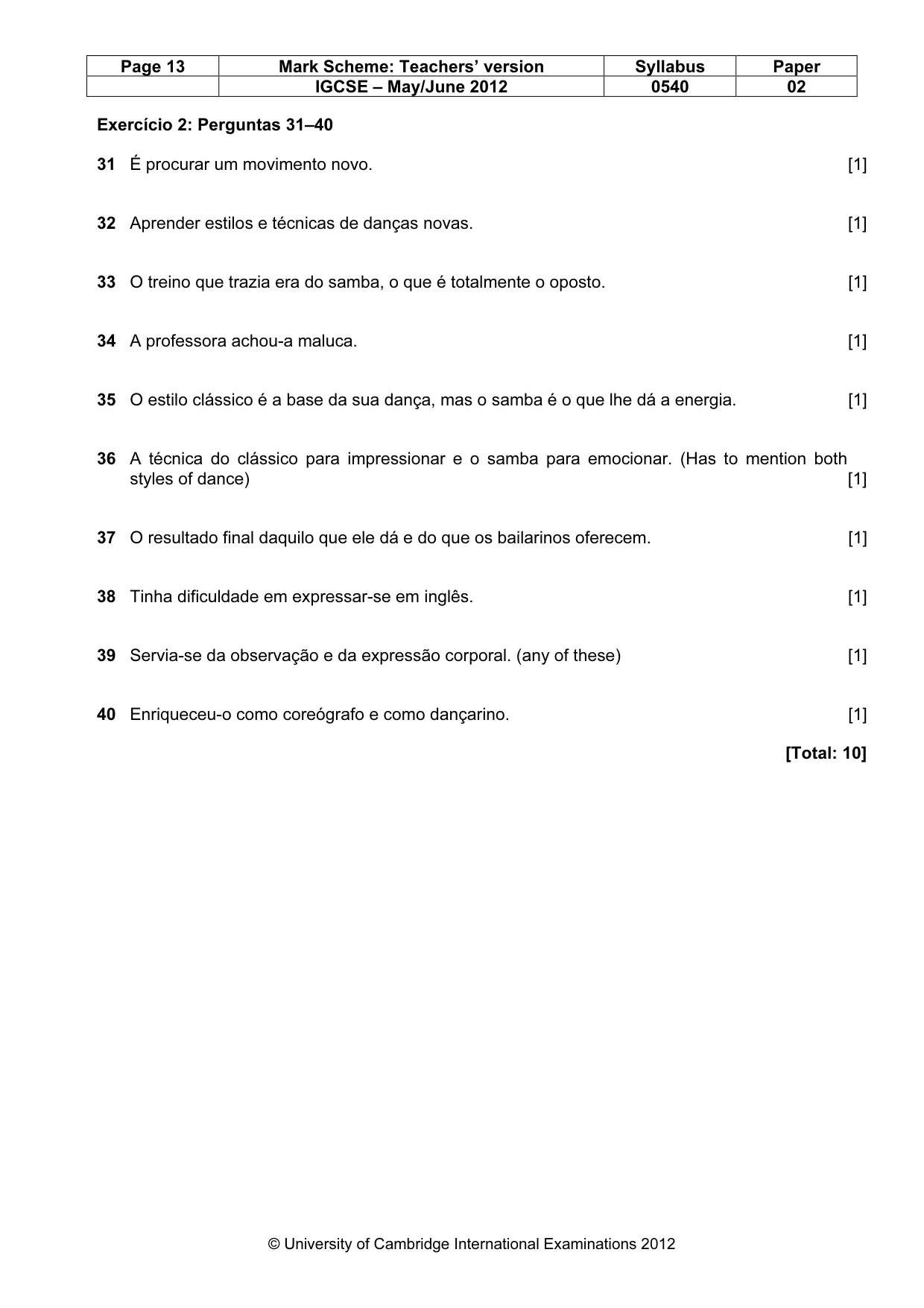 Mark scheme, page 13 of 13