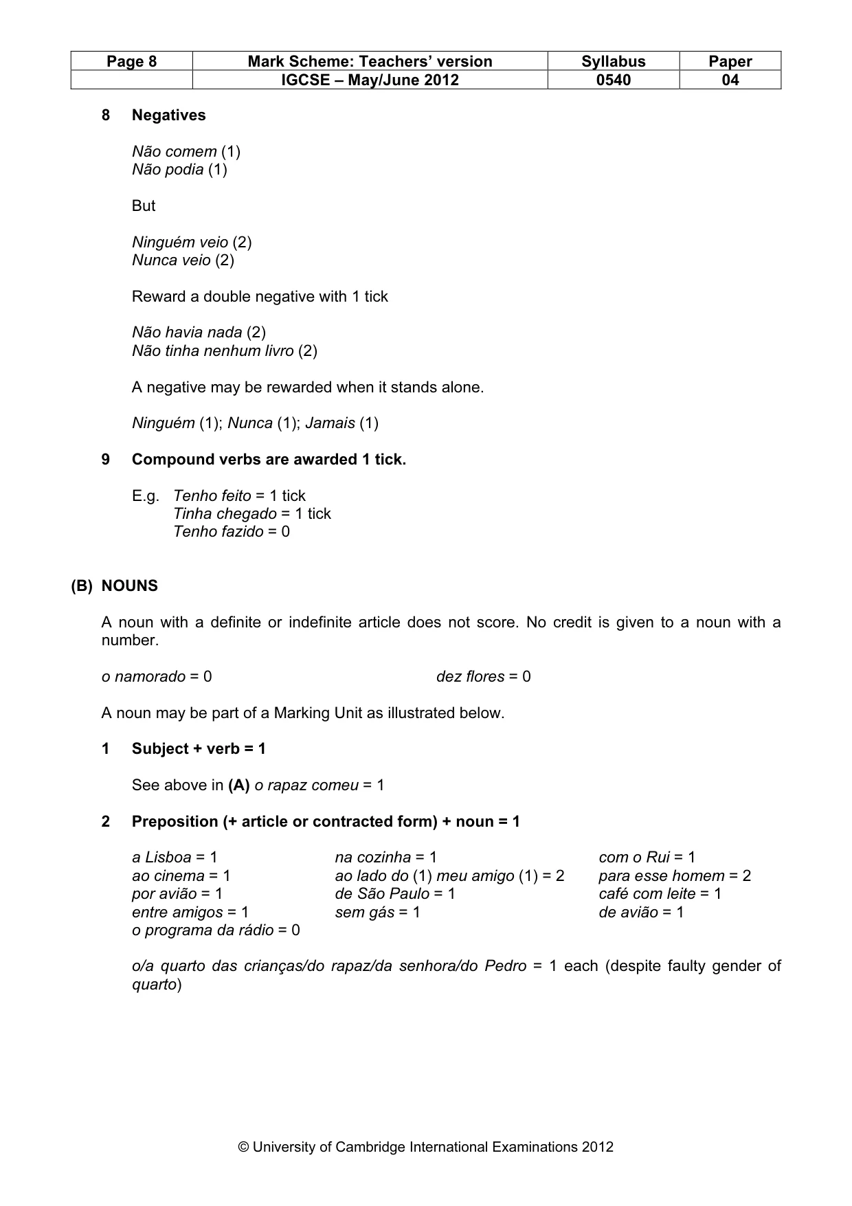 Mark scheme, page 8 of 13