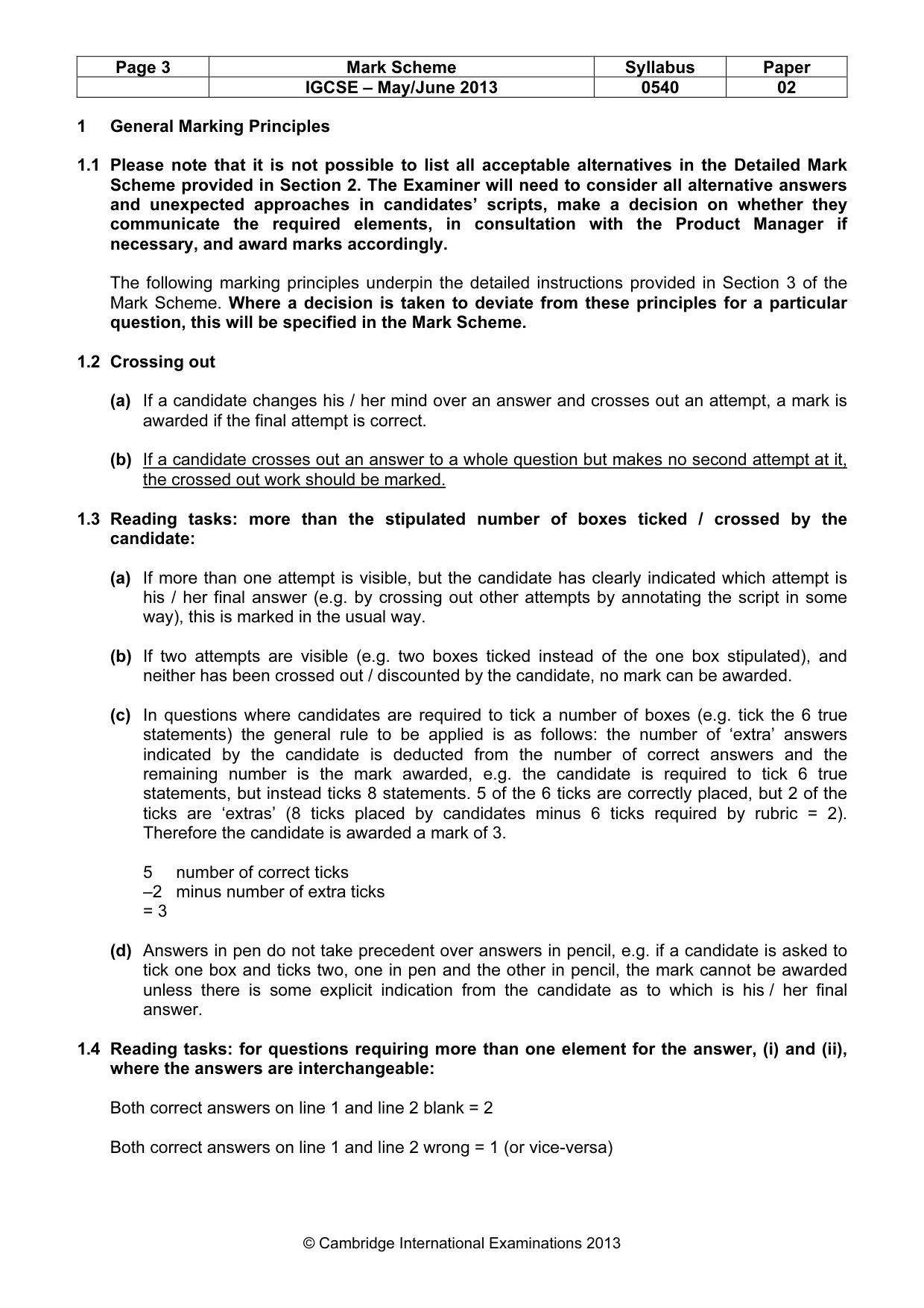 Mark scheme, page 3 of 11