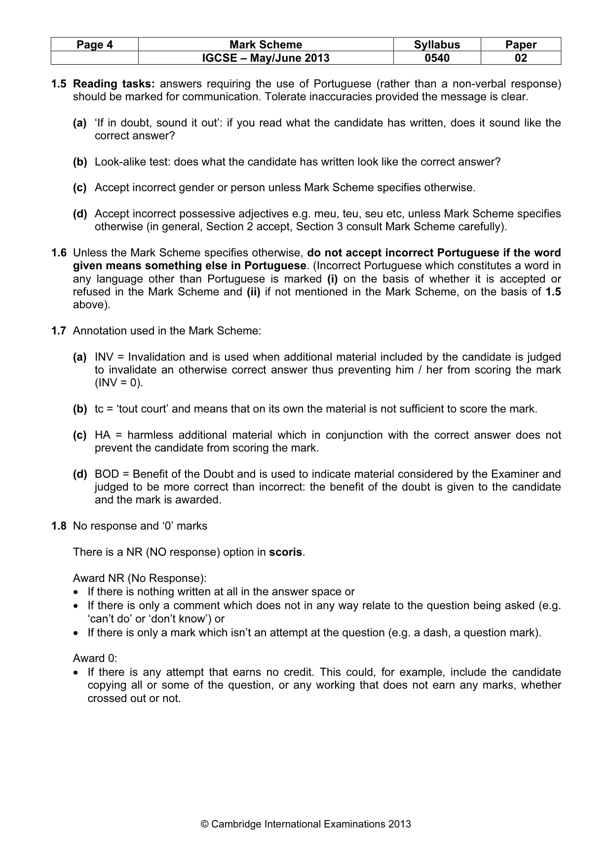 Mark scheme, page 4 of 11