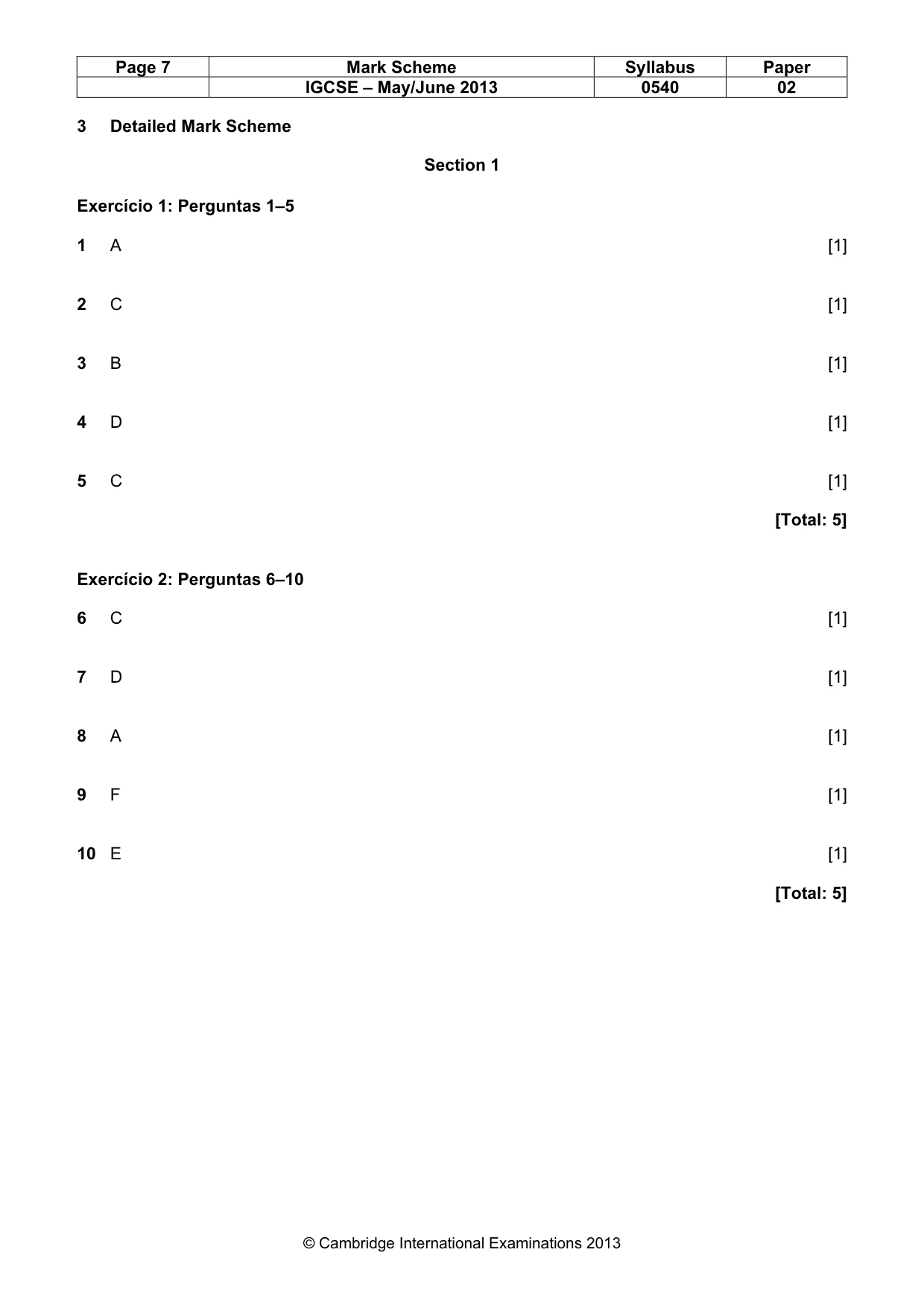 Mark scheme, page 7 of 11
