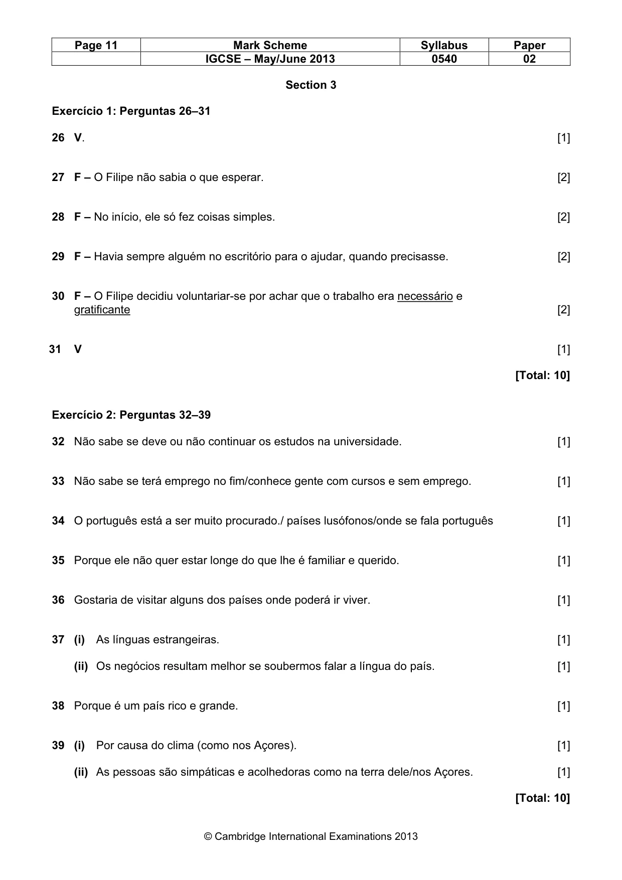 Mark scheme, page 11 of 11