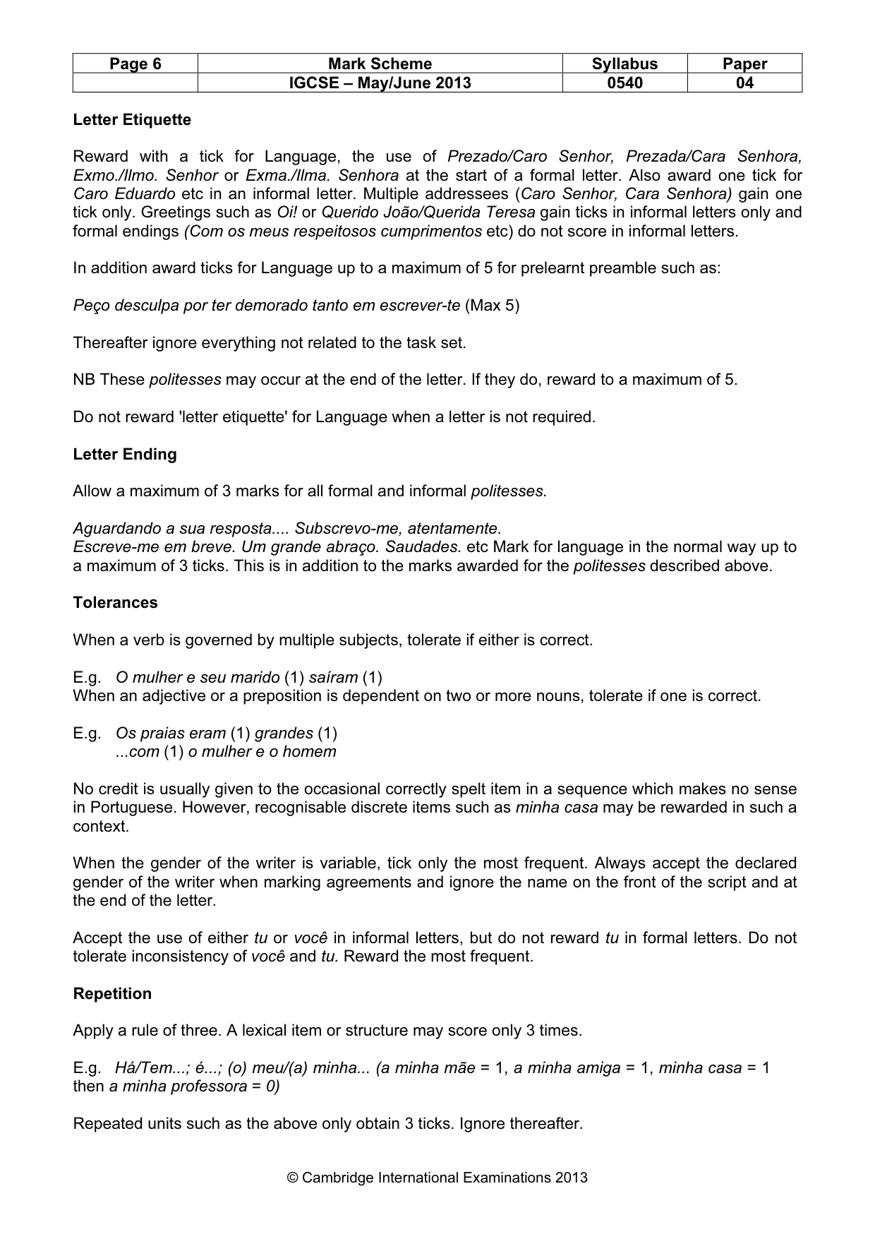 Mark scheme, page 6 of 13