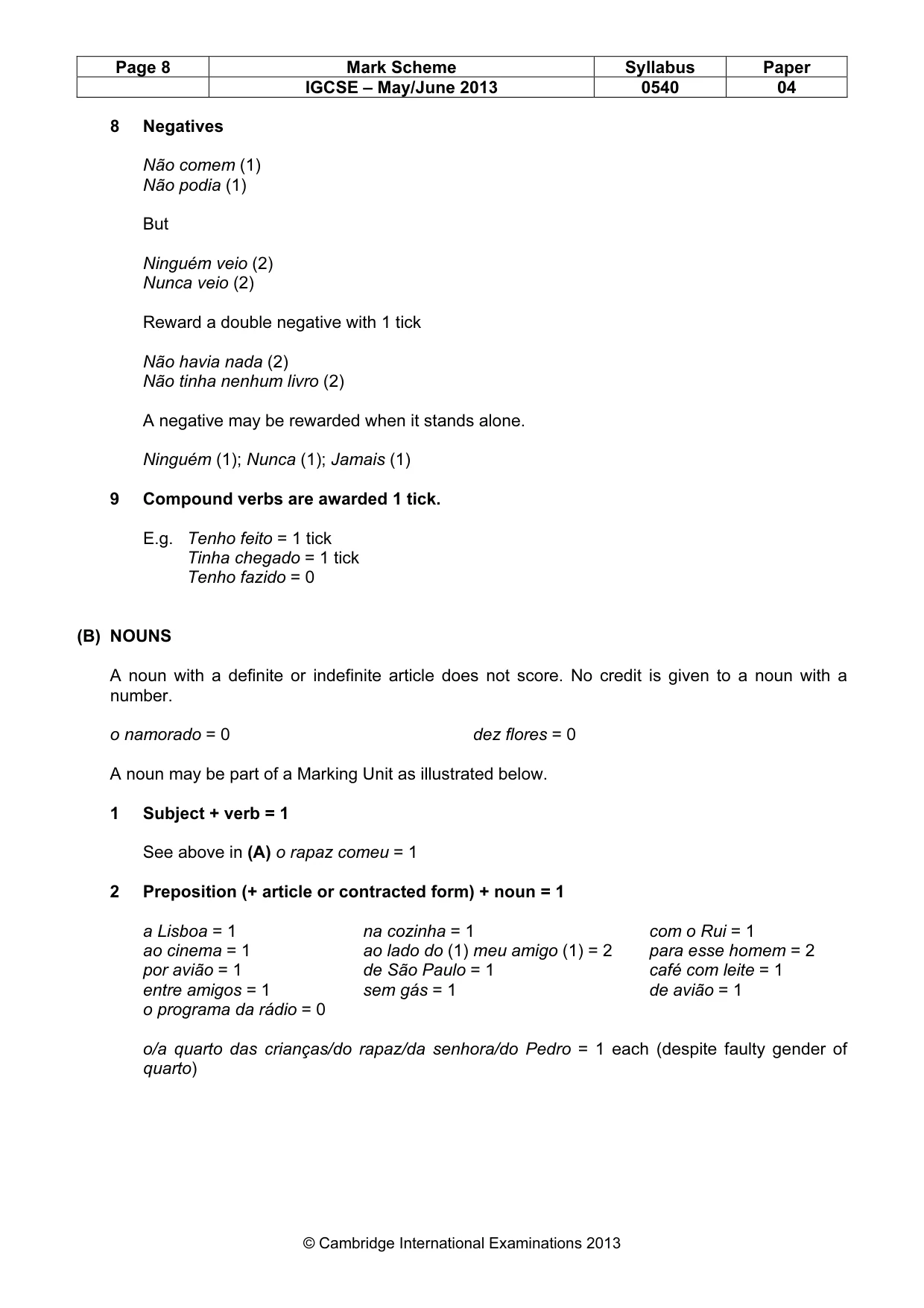 Mark scheme, page 8 of 13
