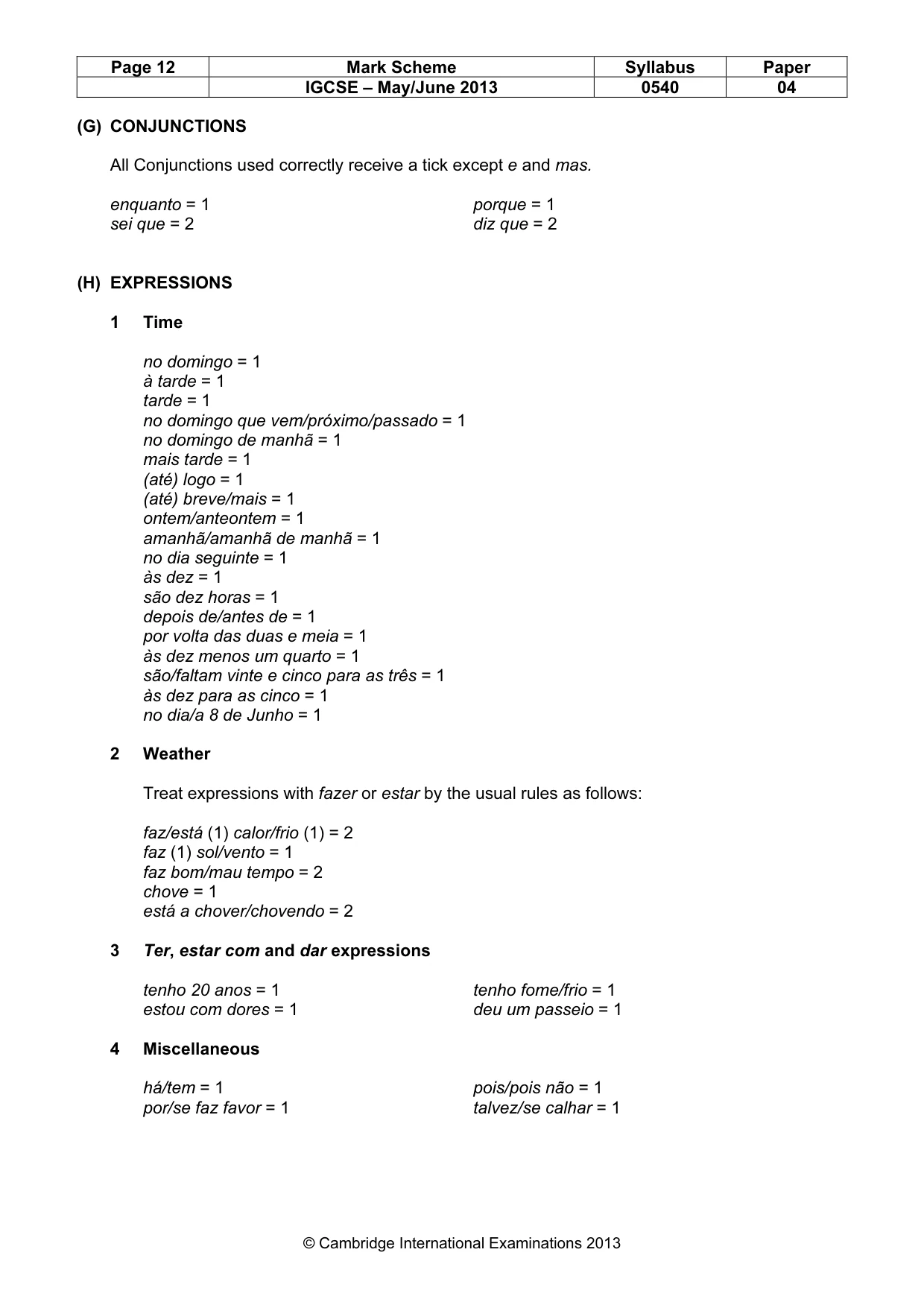 Mark scheme, page 12 of 13