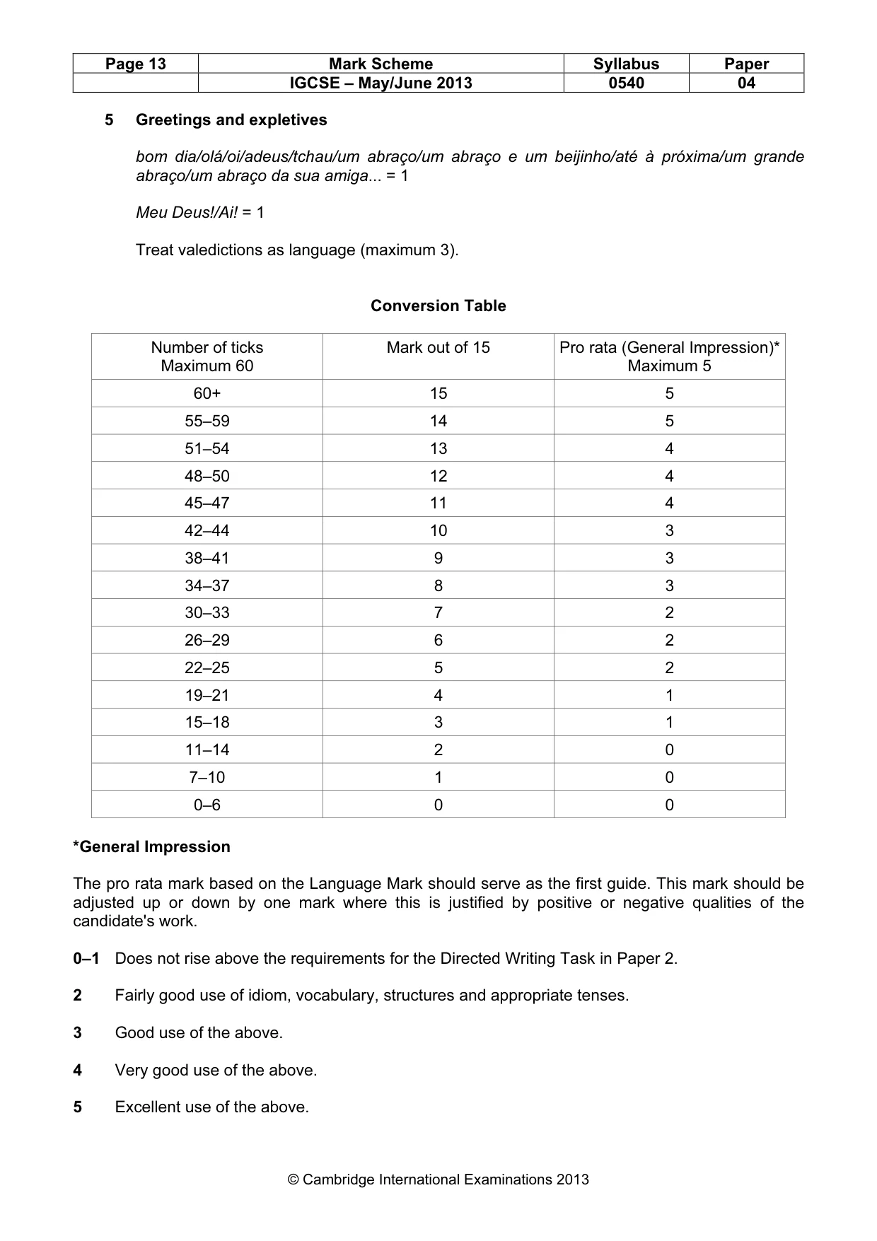 Mark scheme, page 13 of 13
