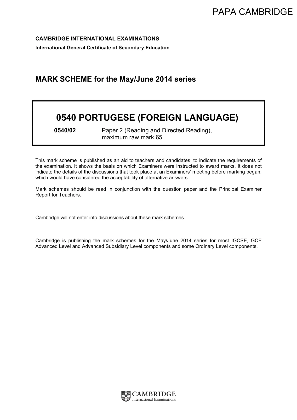 Mark scheme, page 1 of 12