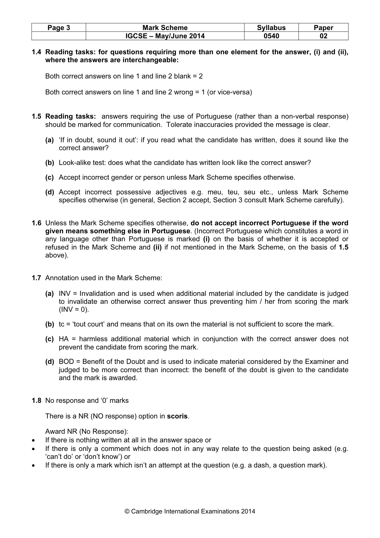 Mark scheme, page 3 of 12