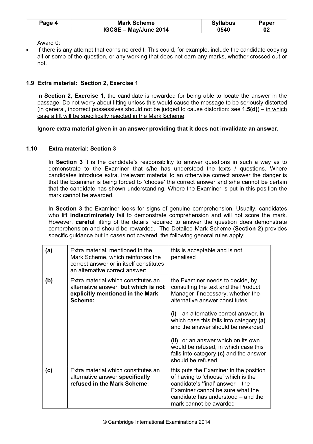 Mark scheme, page 4 of 12