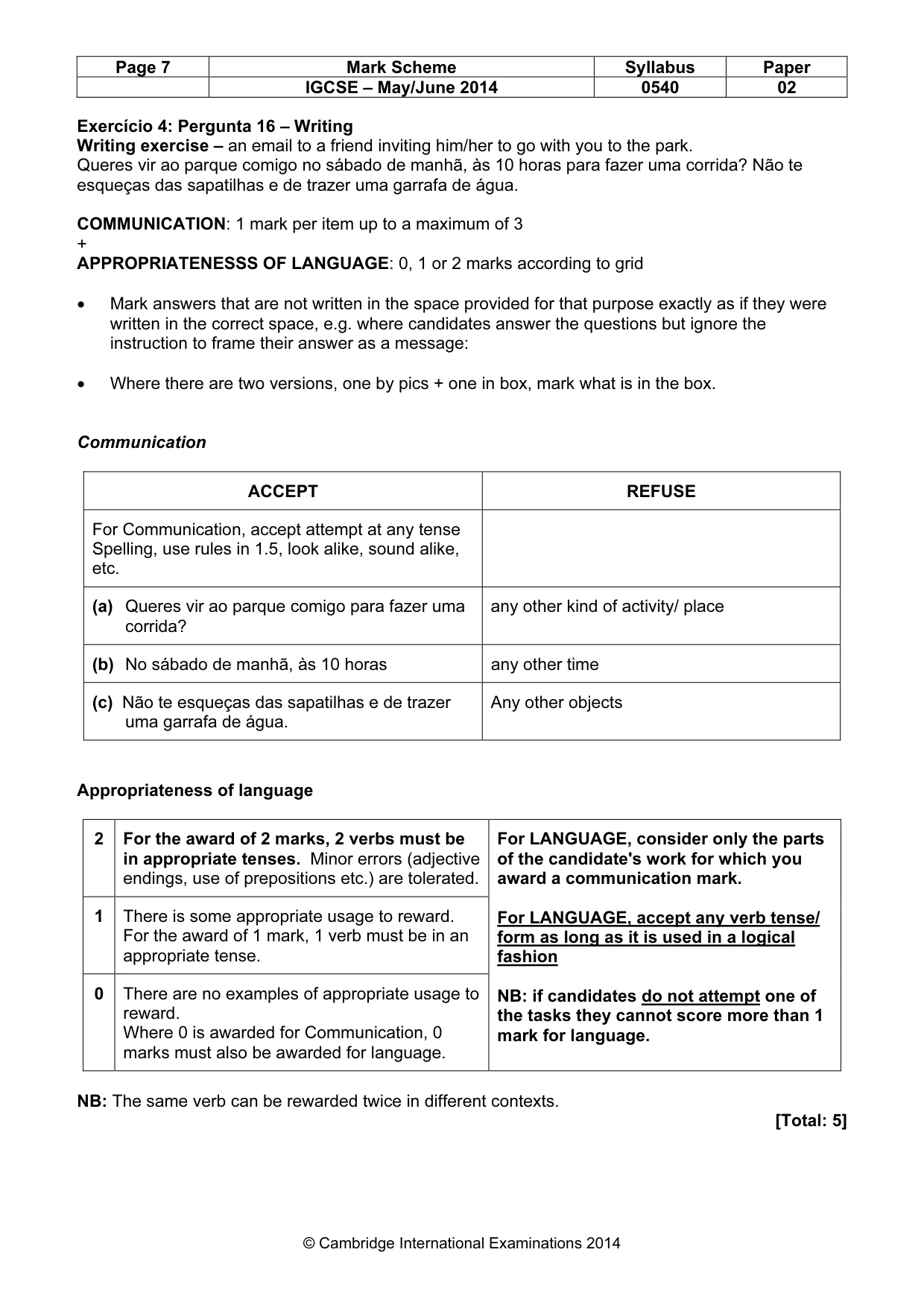 Mark scheme, page 7 of 12