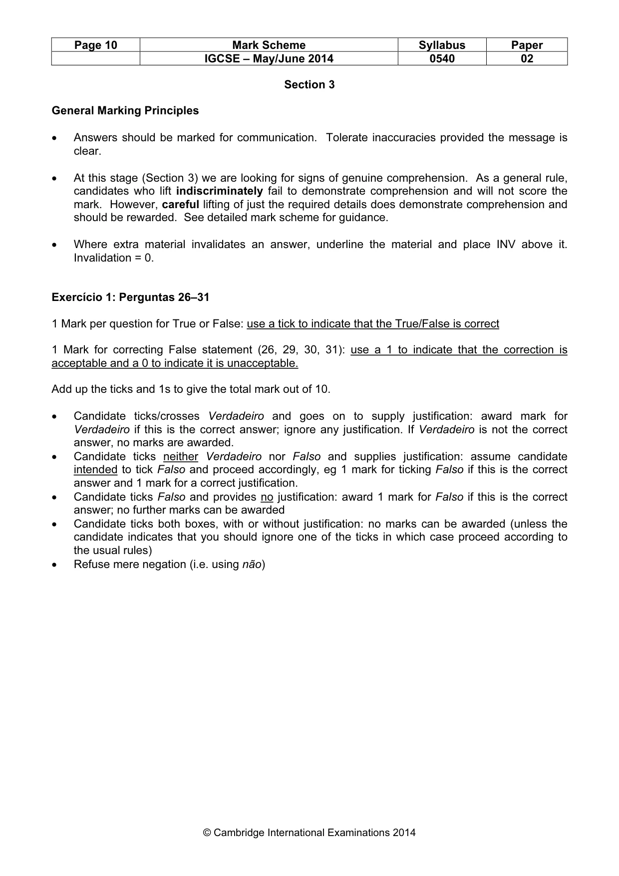 Mark scheme, page 10 of 12