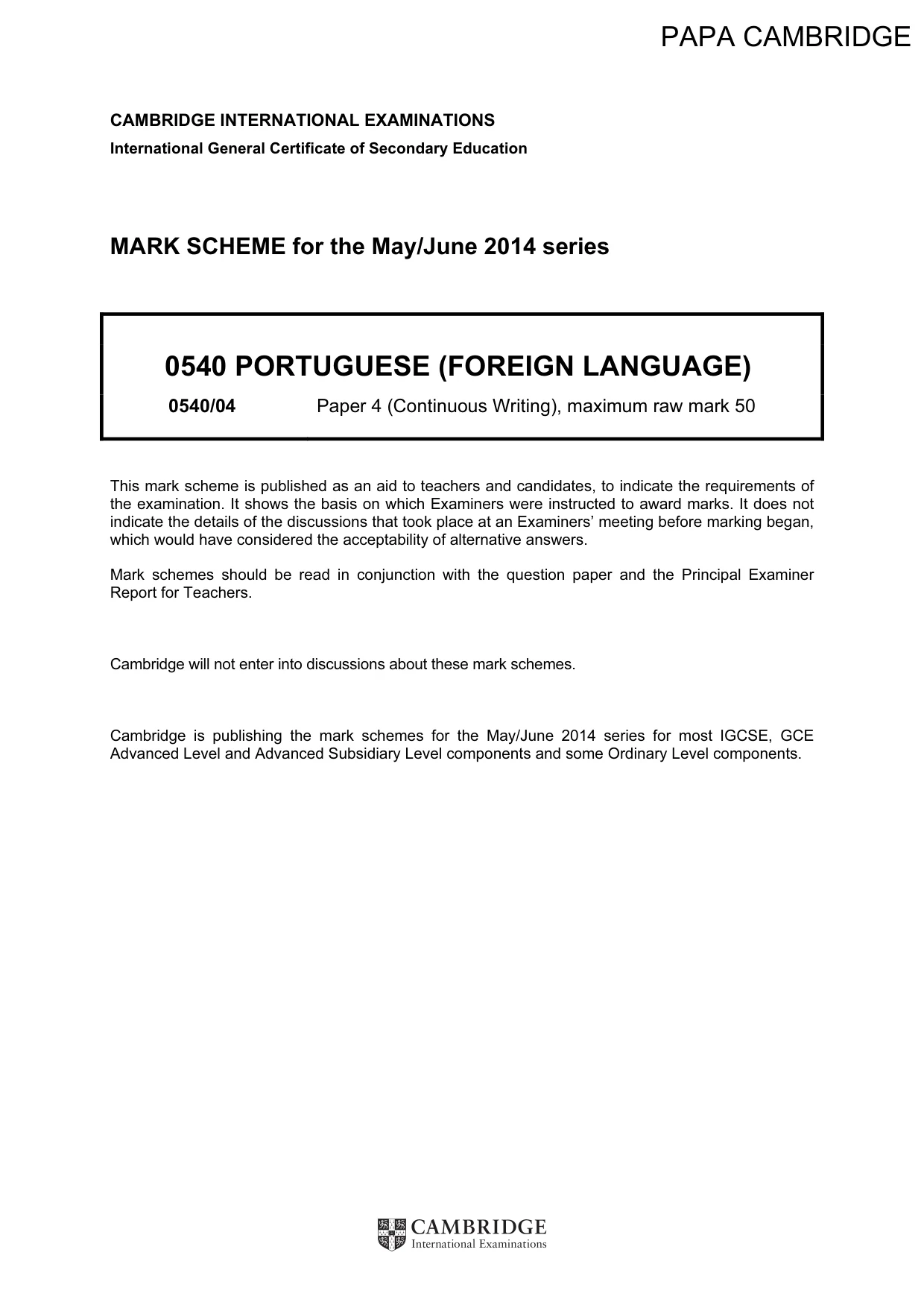Mark scheme, page 1 of 16