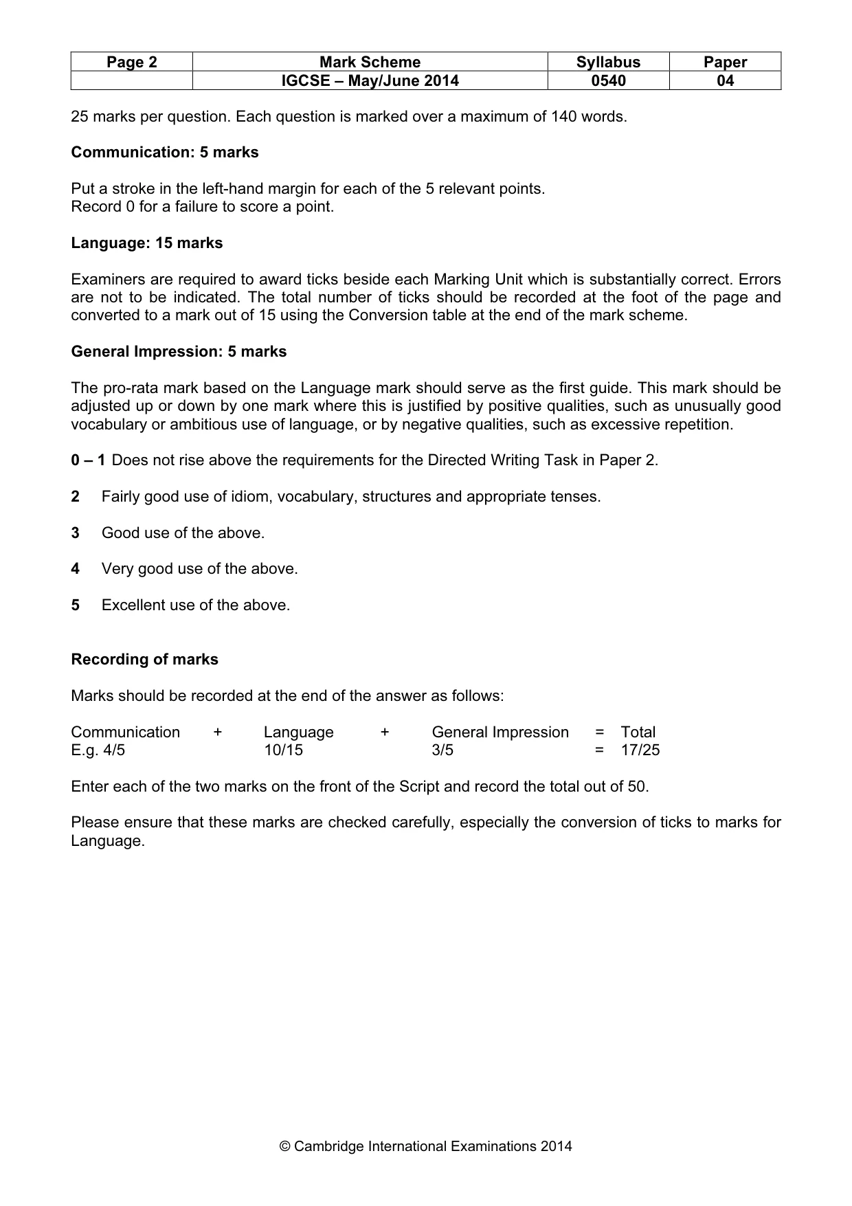 Mark scheme, page 2 of 16