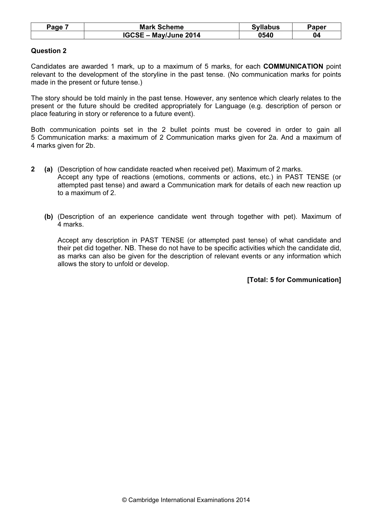 Mark scheme, page 7 of 16