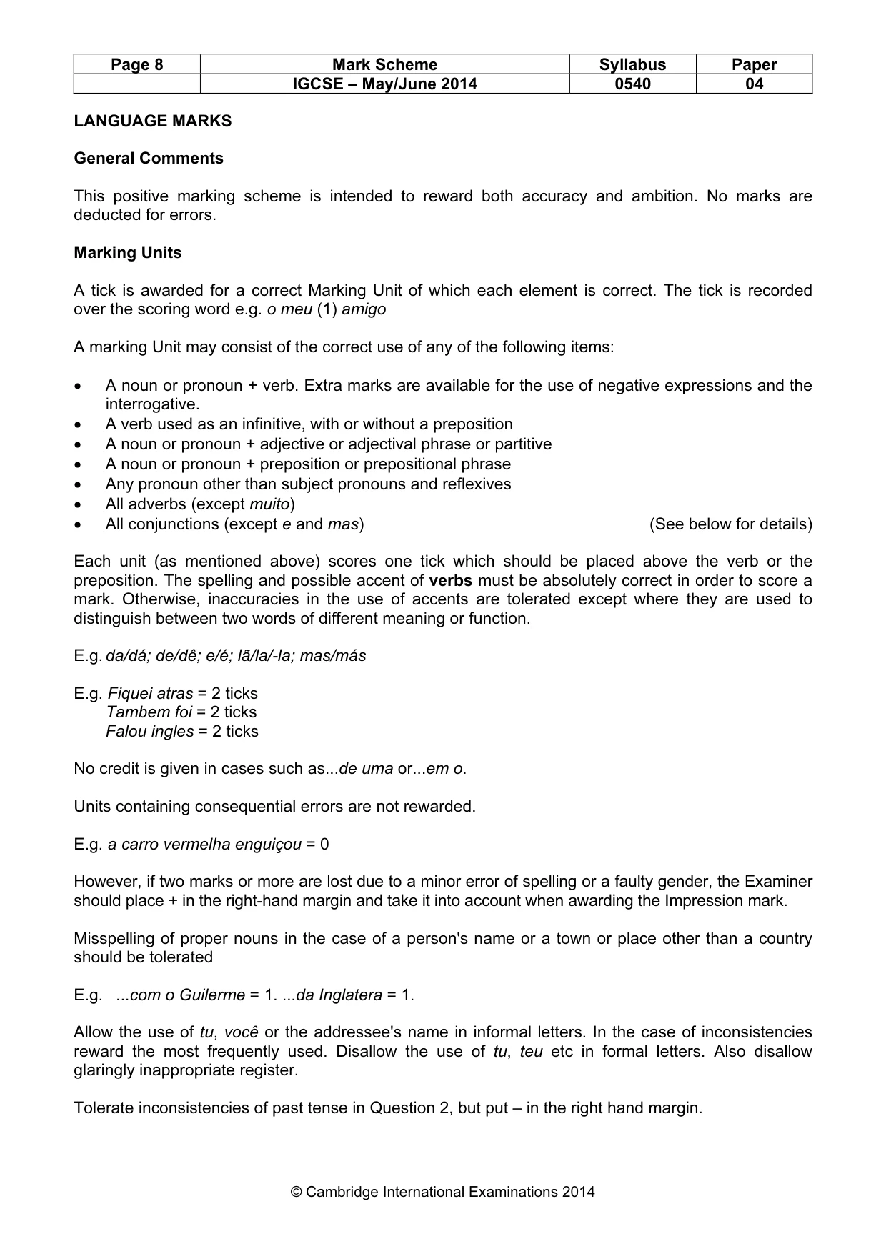 Mark scheme, page 8 of 16