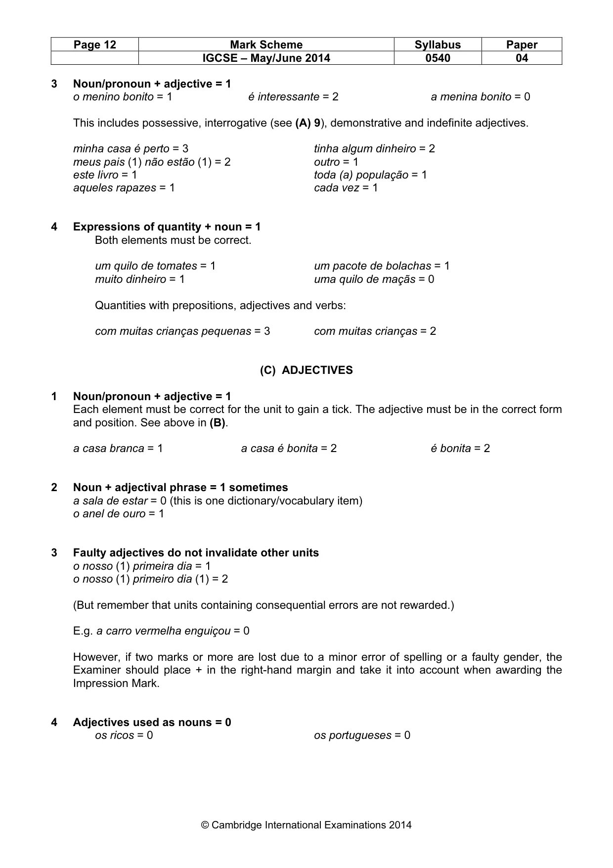 Mark scheme, page 12 of 16