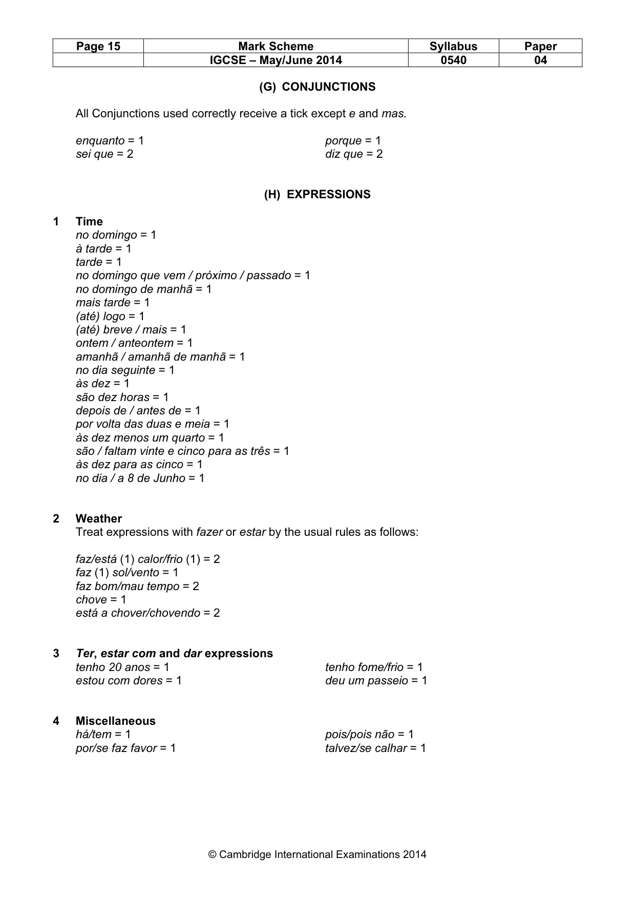 Mark scheme, page 15 of 16