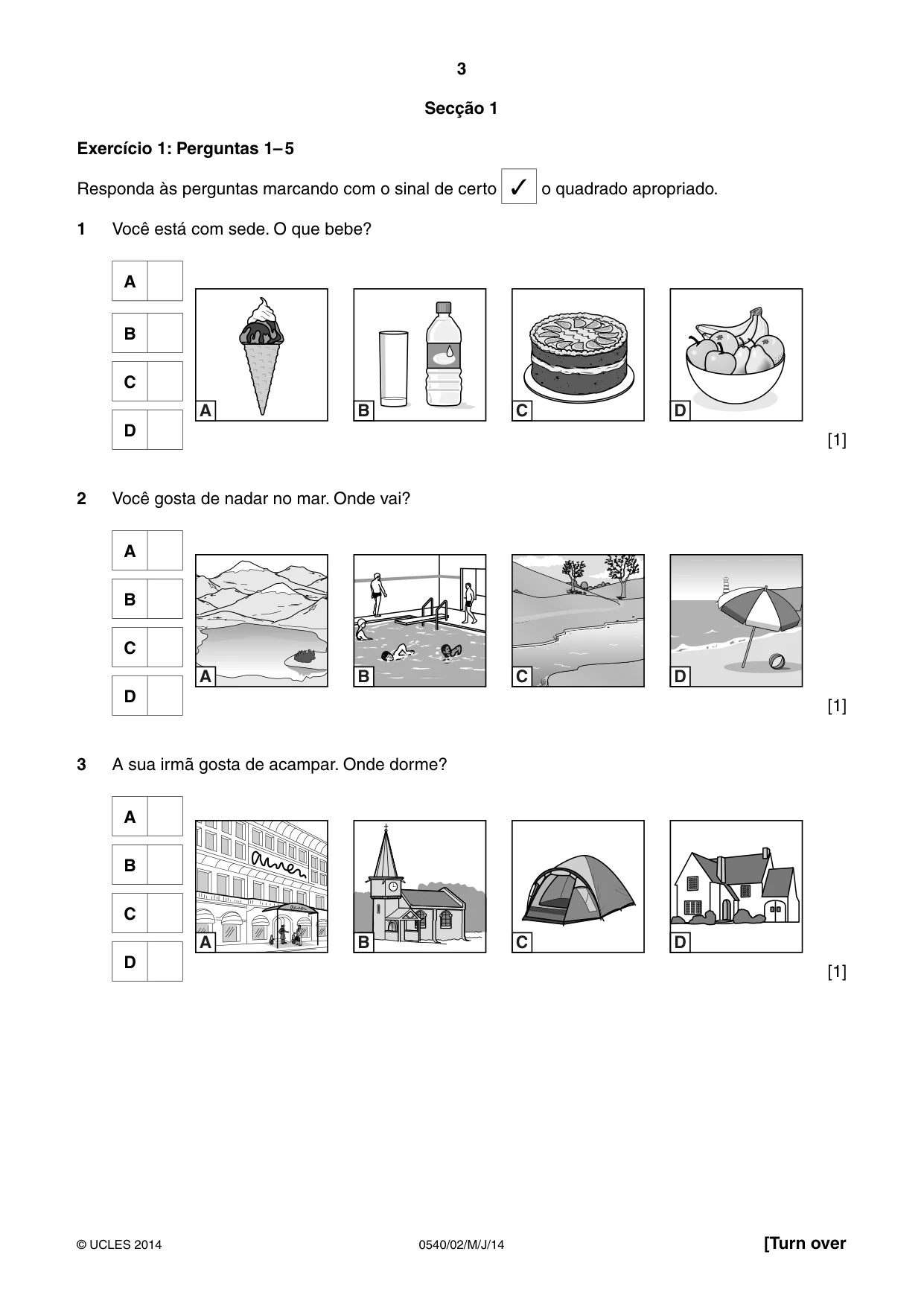 Cambridge IGCSE Portuguese - Foreign Language 0540 2014 May/June Paper 2 · Variant 1 question paper, page 3 of 20