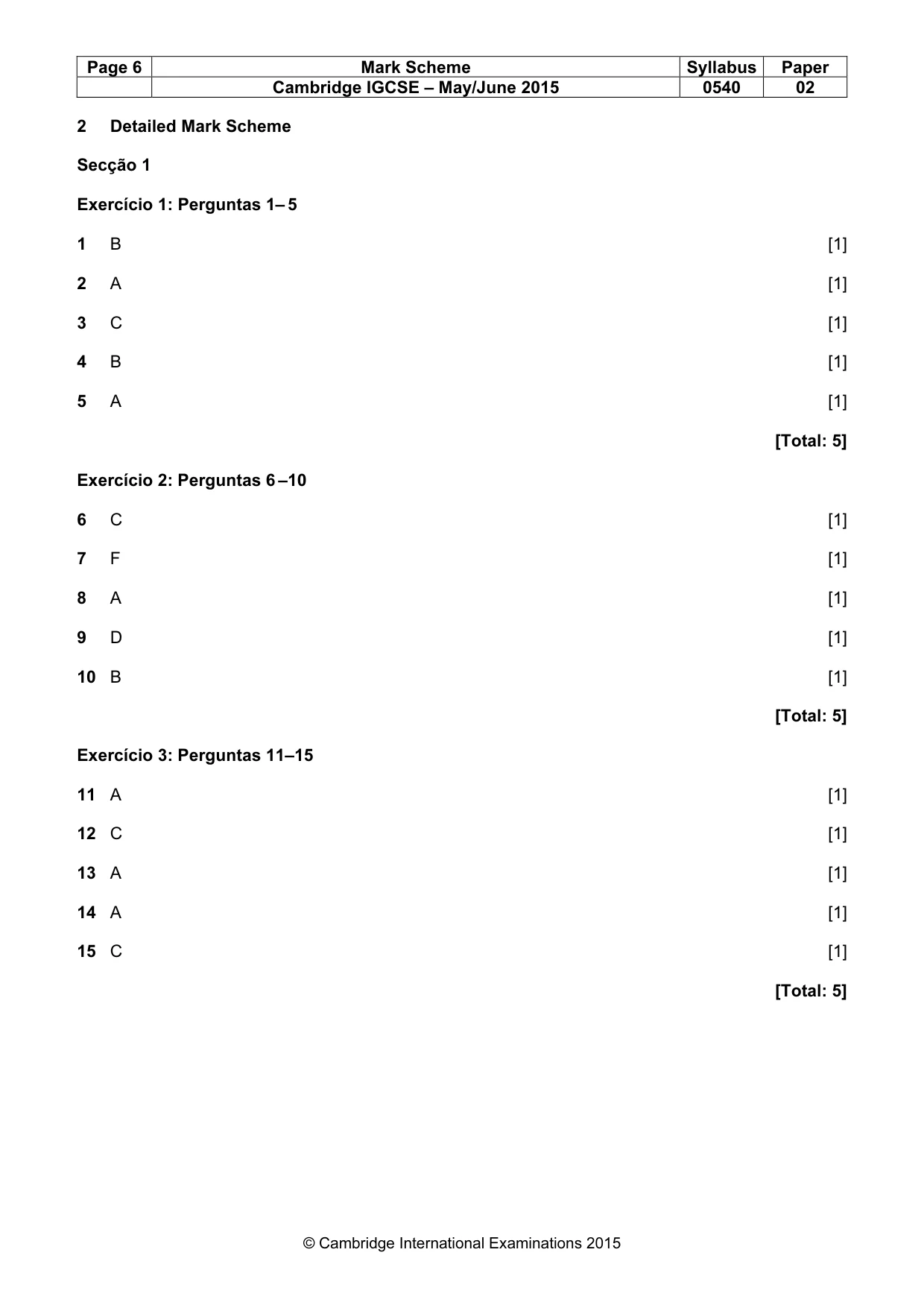 Mark scheme, page 6 of 9