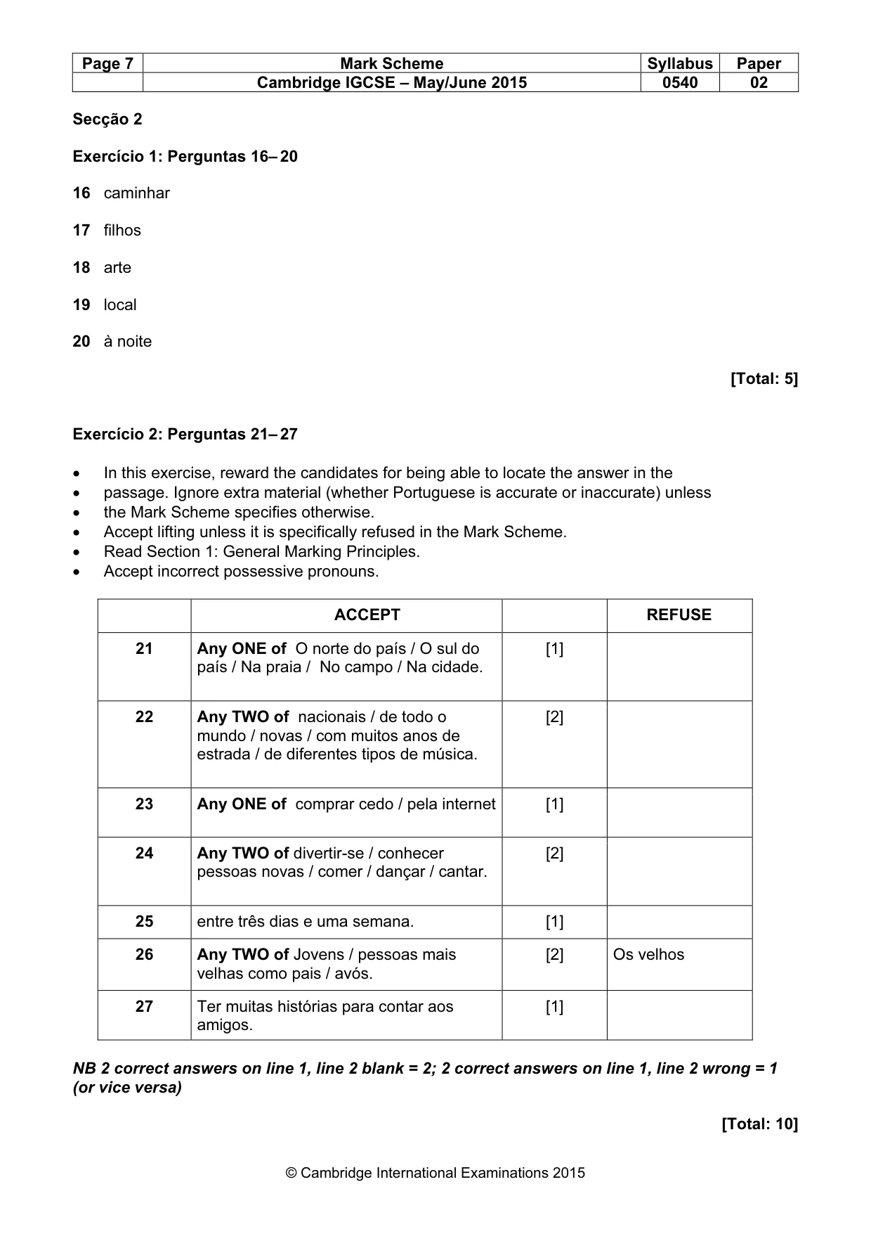 Mark scheme, page 7 of 9