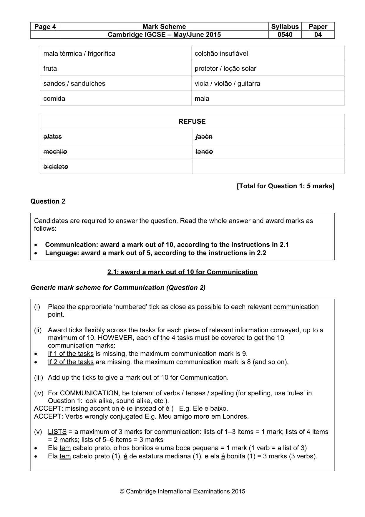 Mark scheme, page 4 of 18