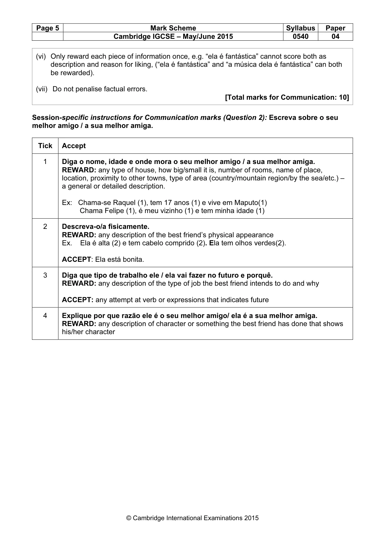 Mark scheme, page 5 of 18
