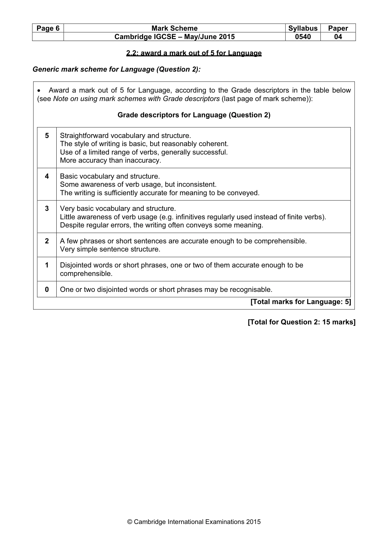 Mark scheme, page 6 of 18