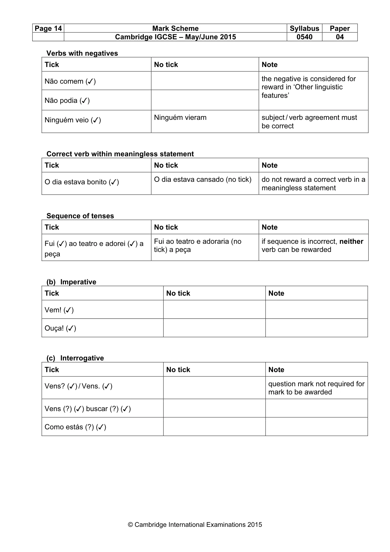 Mark scheme, page 14 of 18