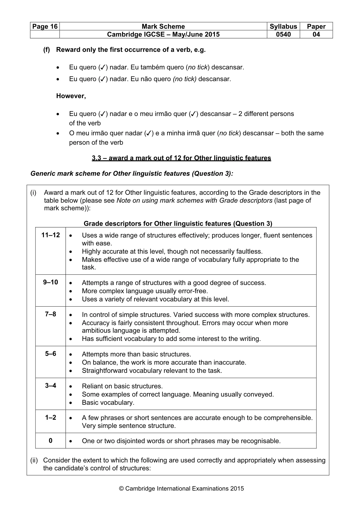 Mark scheme, page 16 of 18