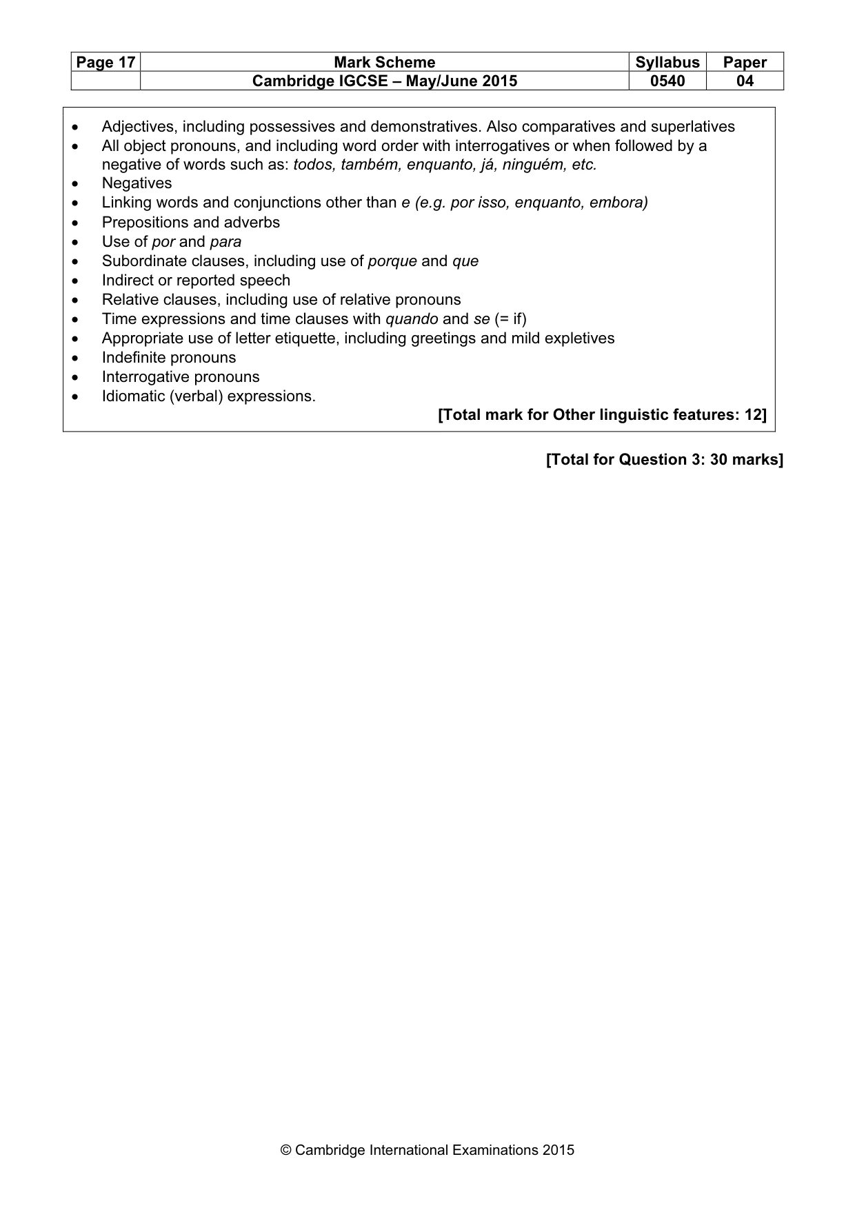 Mark scheme, page 17 of 18