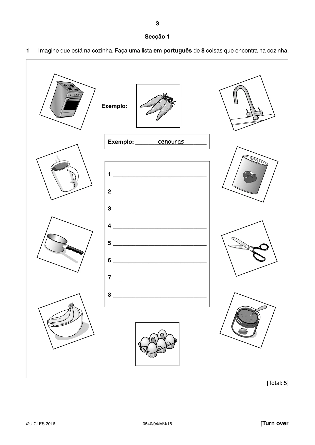 Cambridge IGCSE Portuguese - Foreign Language 0540 2016 May/June Paper 4 · Variant 0 question paper, page 3 of 8