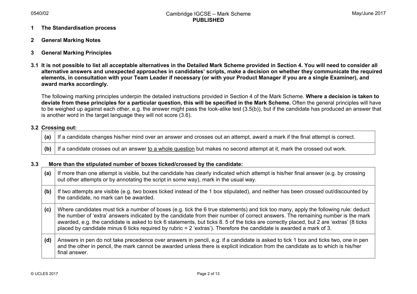 Mark scheme, page 2 of 13