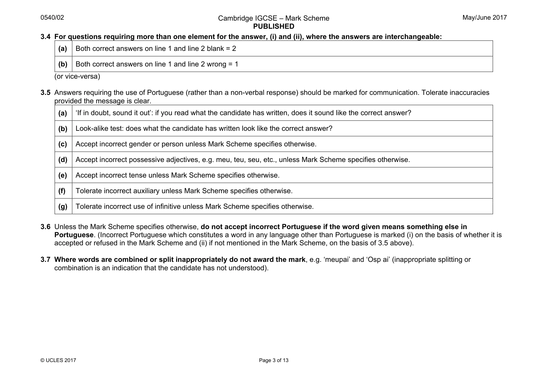 Mark scheme, page 3 of 13