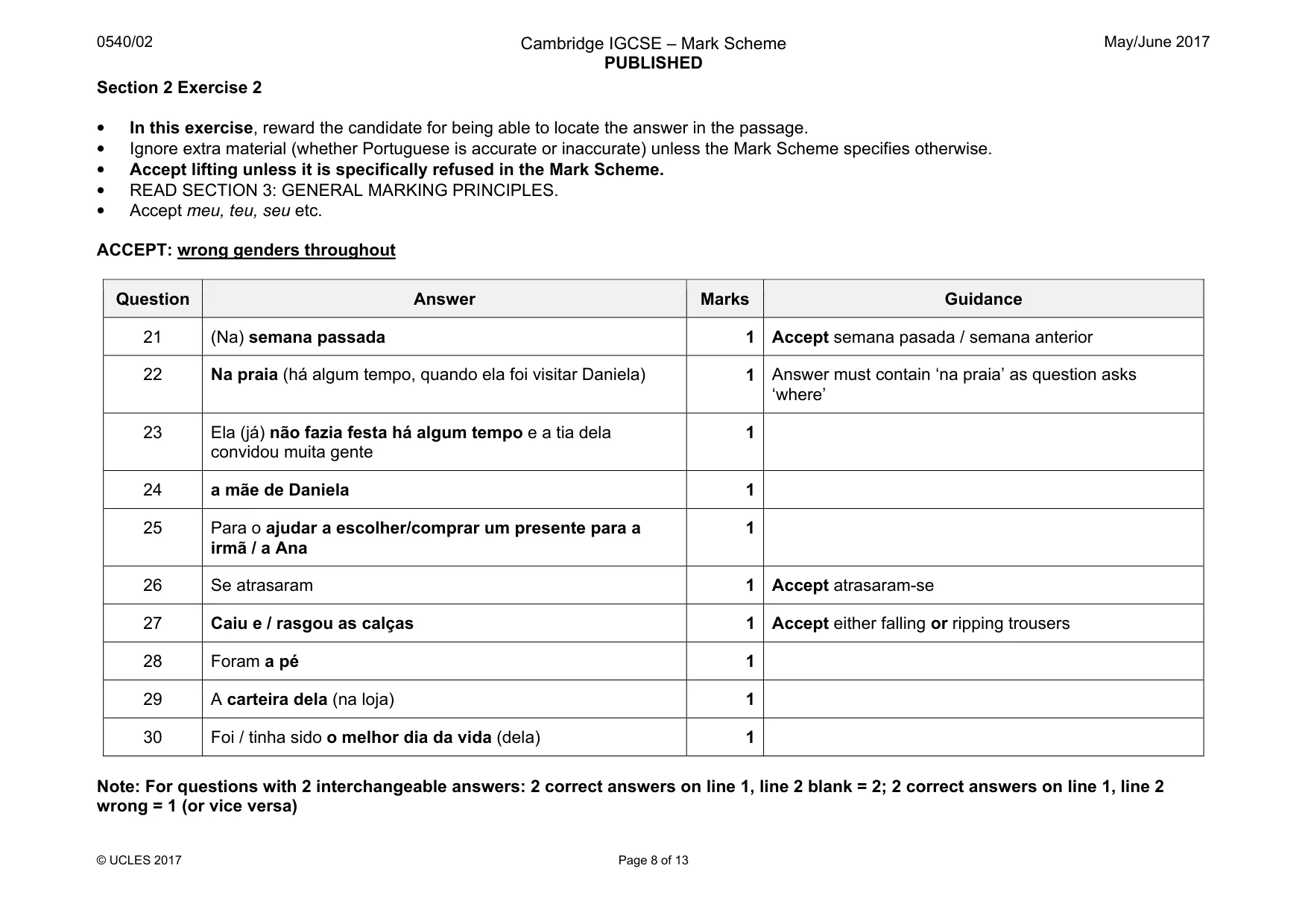 Mark scheme, page 8 of 13