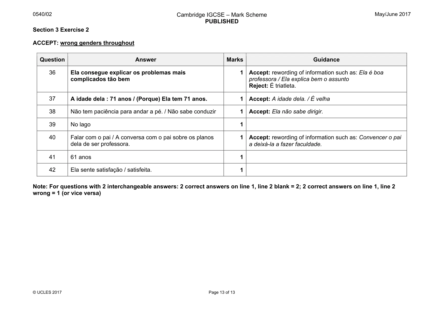 Mark scheme, page 13 of 13