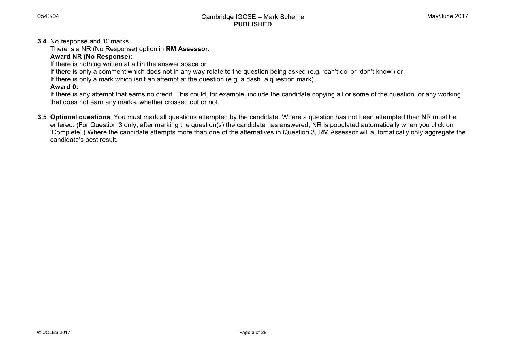 Mark scheme, page 3 of 28