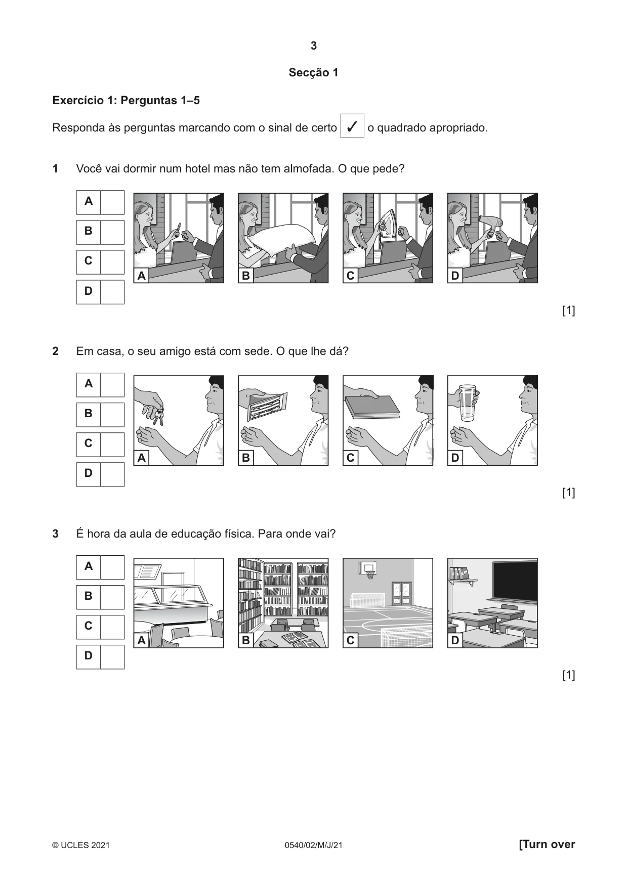 Cambridge IGCSE Portuguese - Foreign Language 0540 2021 May/June Paper 2 · Variant 0 question paper, page 3 of 16