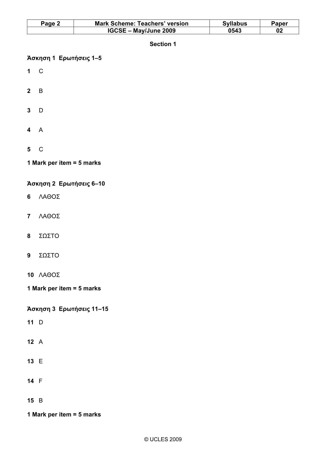 Mark scheme, page 2 of 7