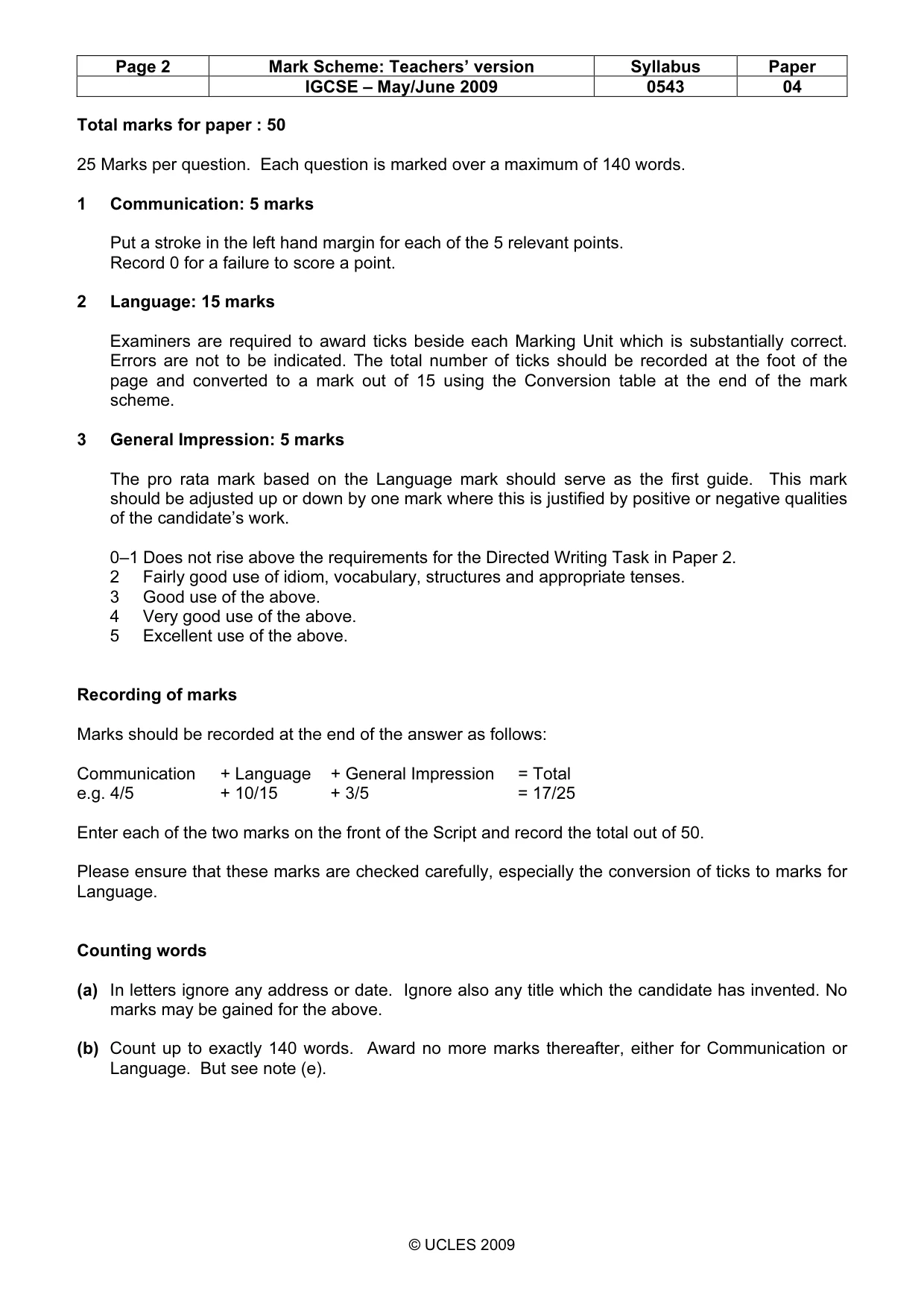 Mark scheme, page 2 of 18