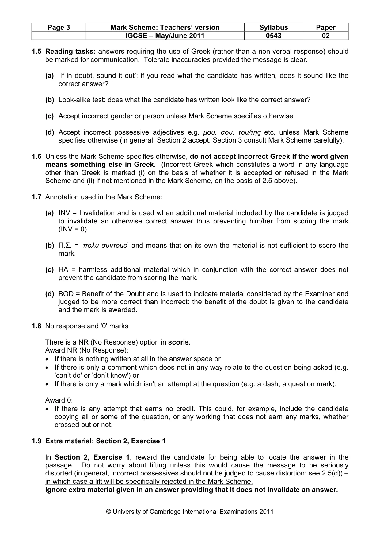 Mark scheme, page 3 of 10