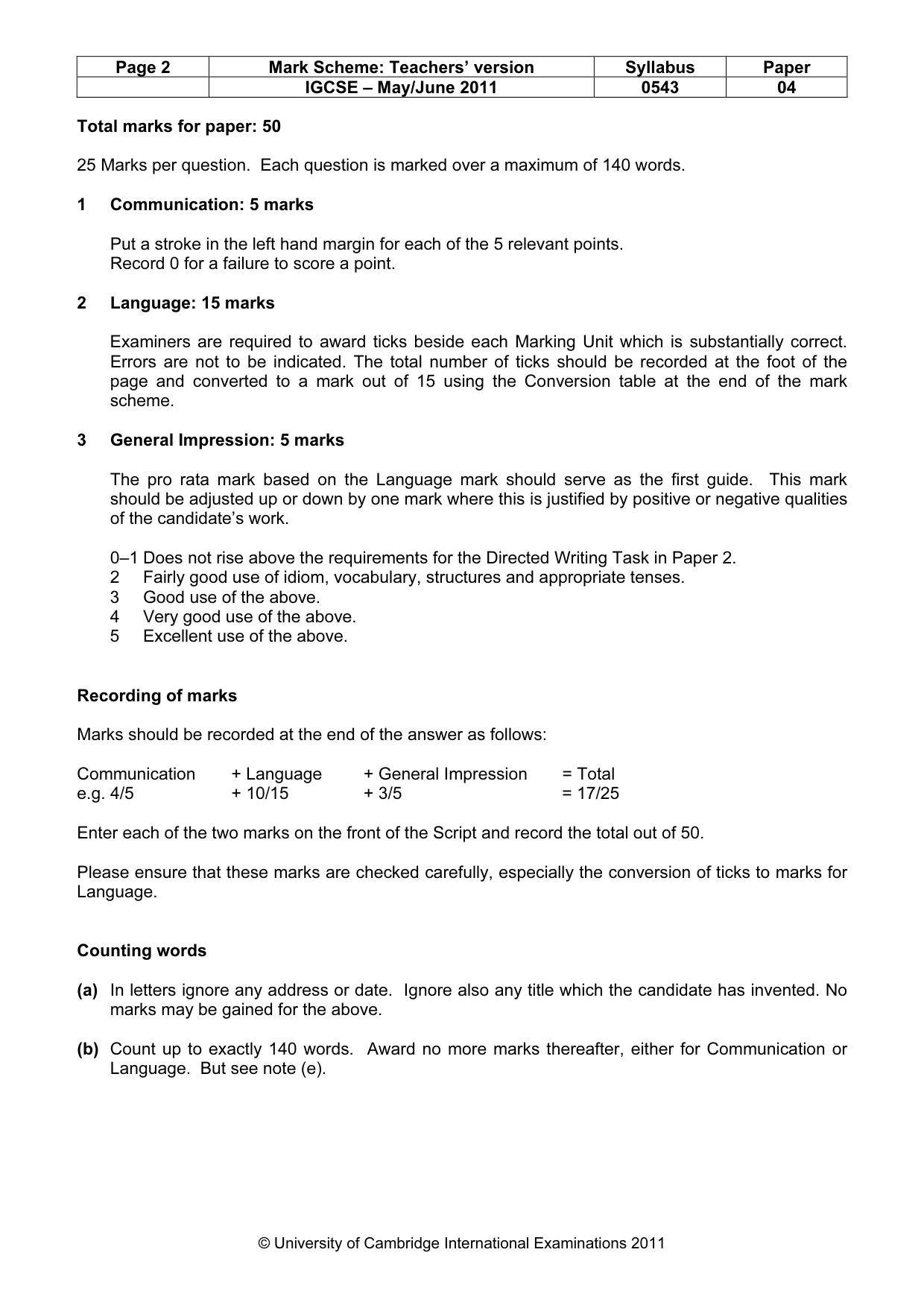 Mark scheme, page 2 of 19