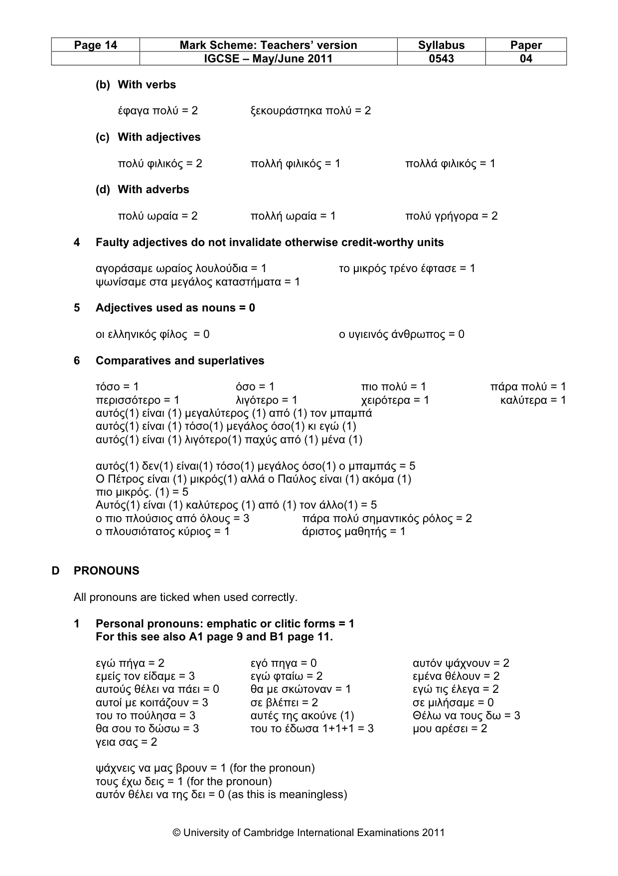 Mark scheme, page 14 of 19